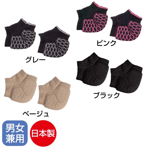 【ブラック】かかと衝撃綿混クッションサポーター - 画像1