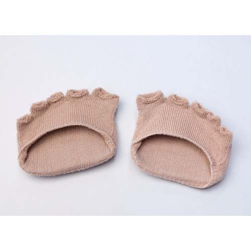 綿混サラリ足まめクッションカバー（1足組） ベージュ - 画像1