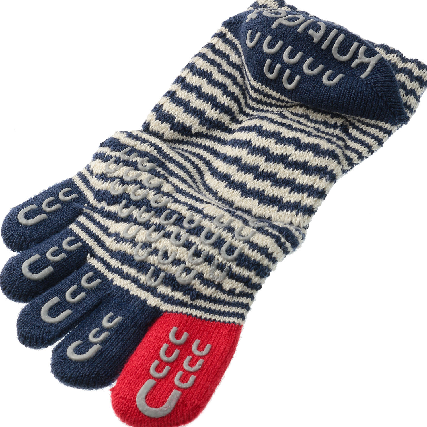 knitido ベーシック・エアークッション ピンボーダー アンクル5本指ソックス - 画像7