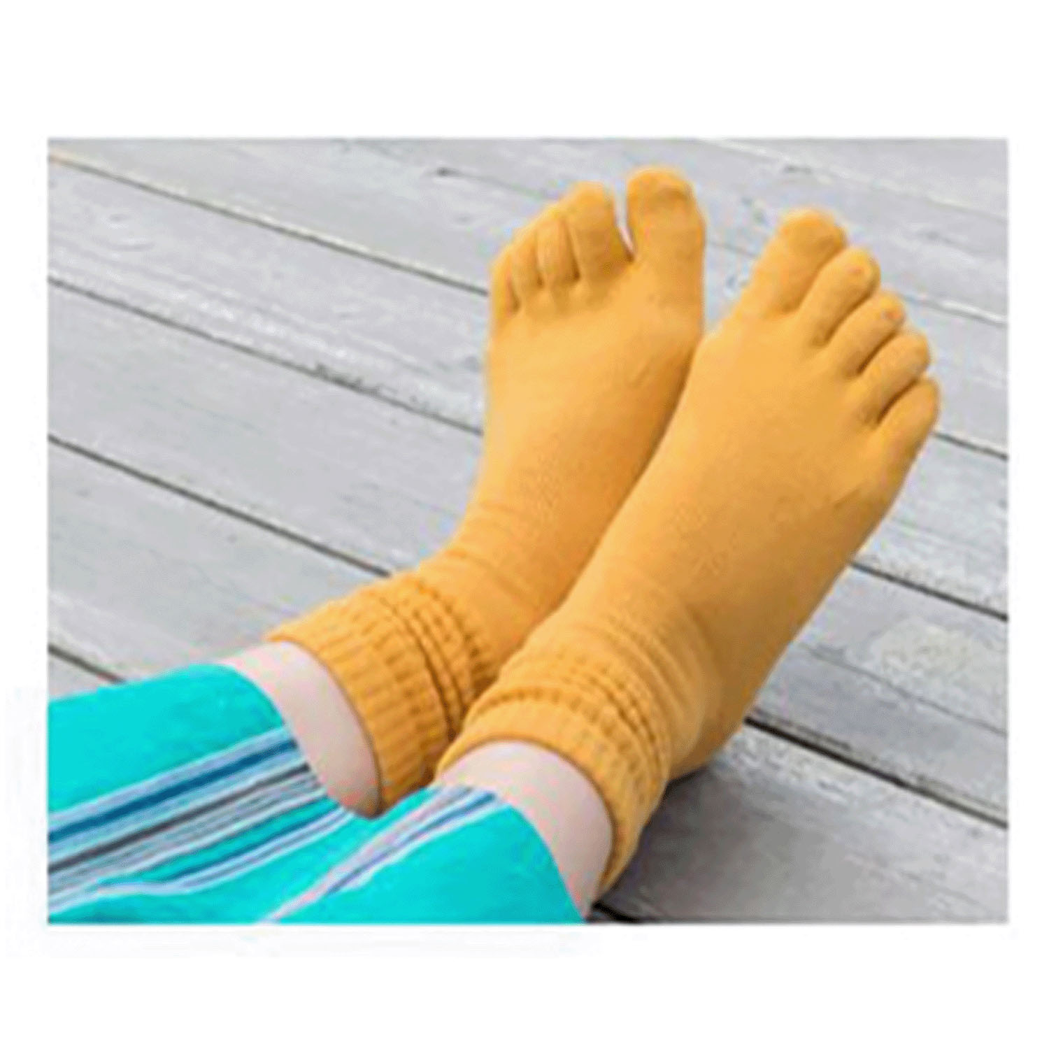 knitido カジュアル 綿スタンダード ロークルー 5本指ソックス - 画像1