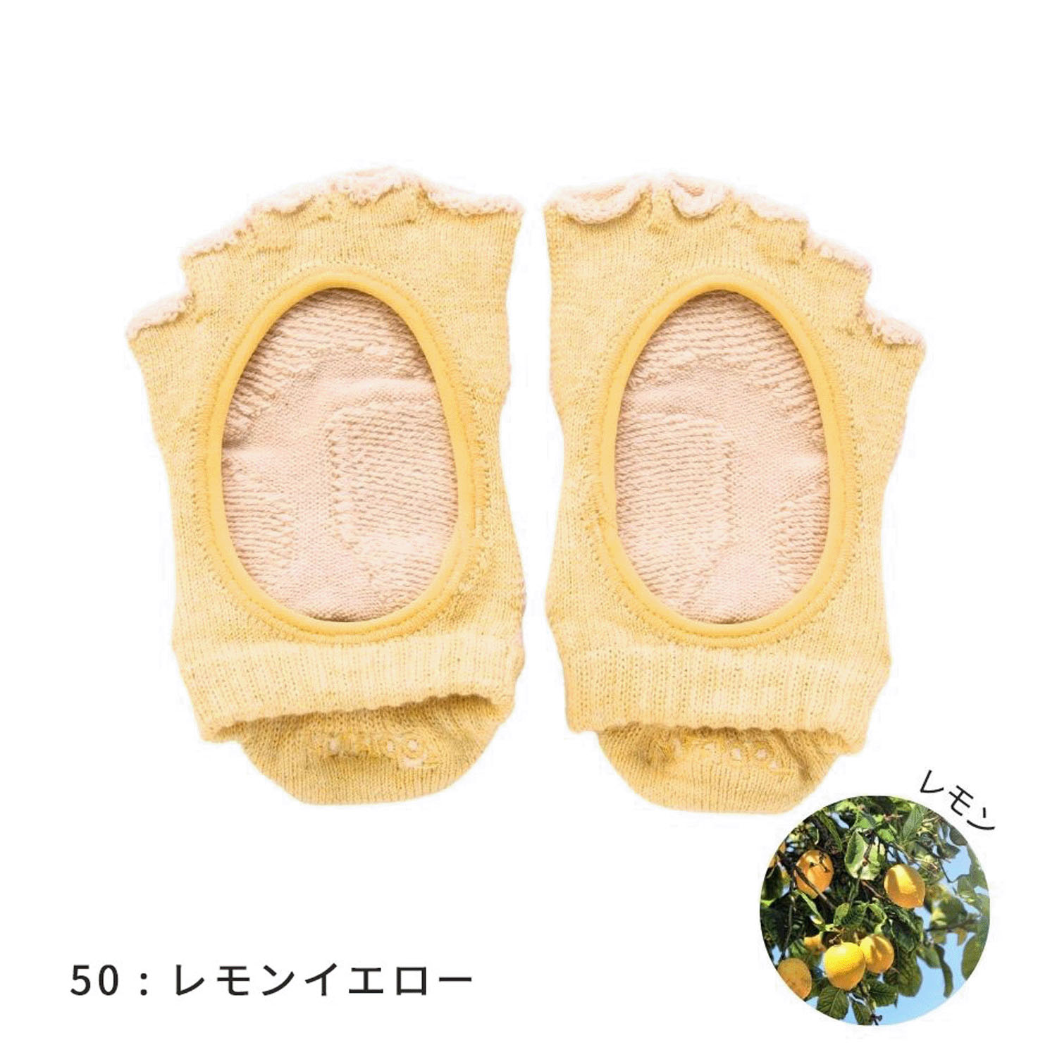 knitido ベーシック・エアークッション ボタニカルダイ ツートンカラー カバー 指なし 5本指ソックス - 画像5