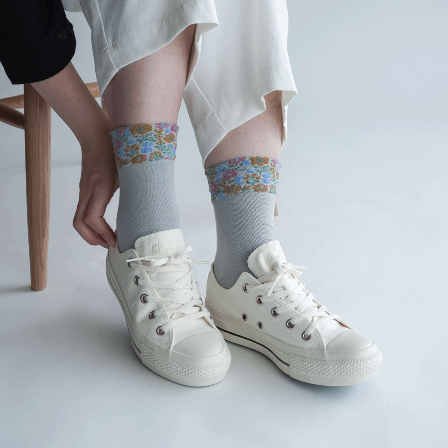 【再入荷】 綿混 美容ソックス  足首フロート - 画像2