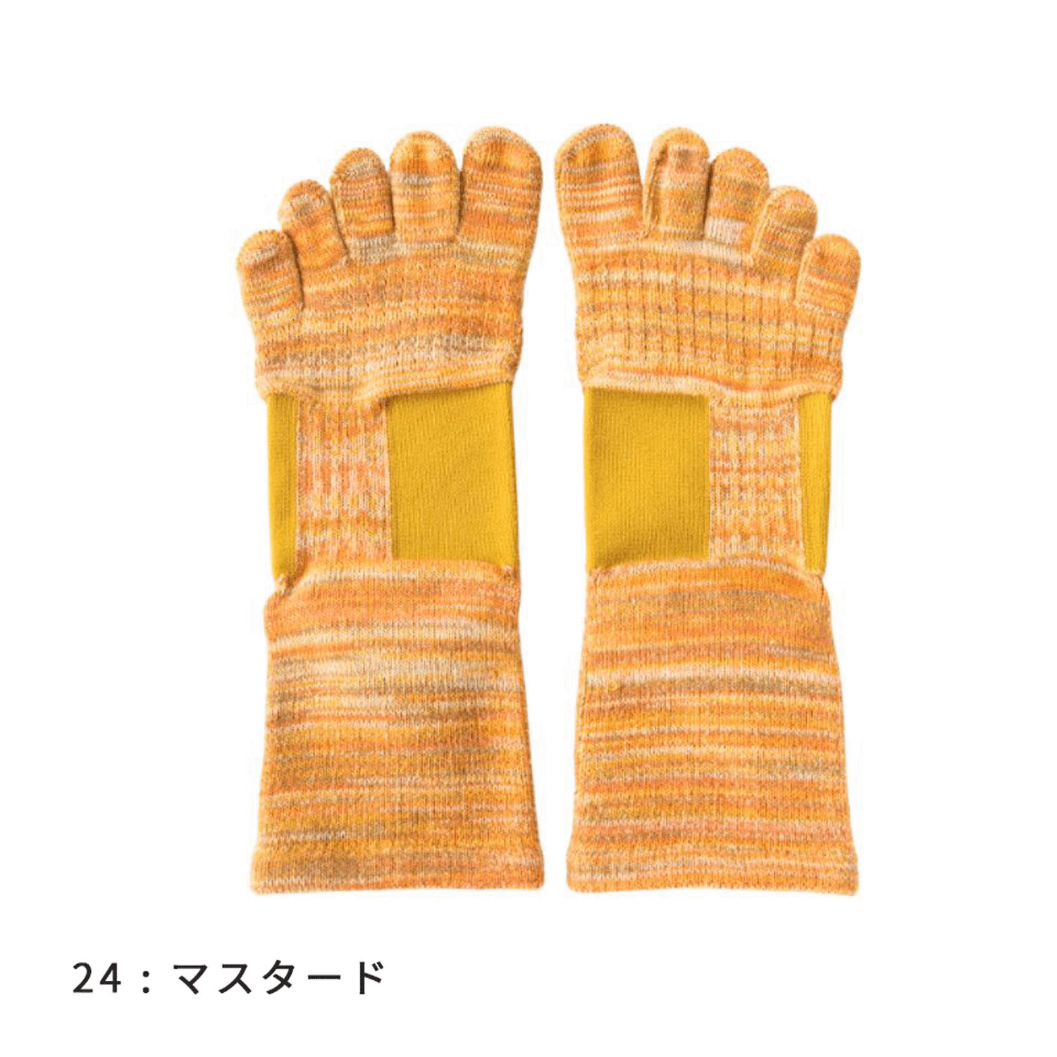 knitido ラン・エアークッション マーブルメッシュ ロークルー 5本指ソックス - 画像4