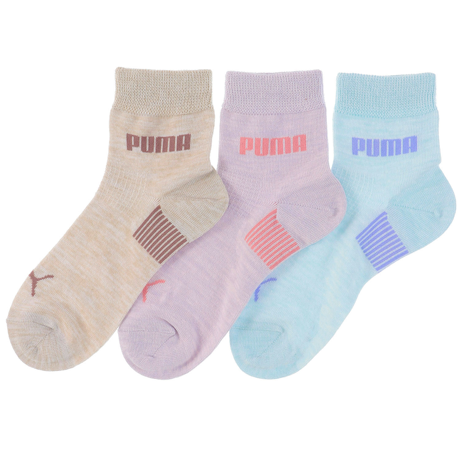PUMA ショート丈ソックス 口ゴムソフト 3足セット - 画像1