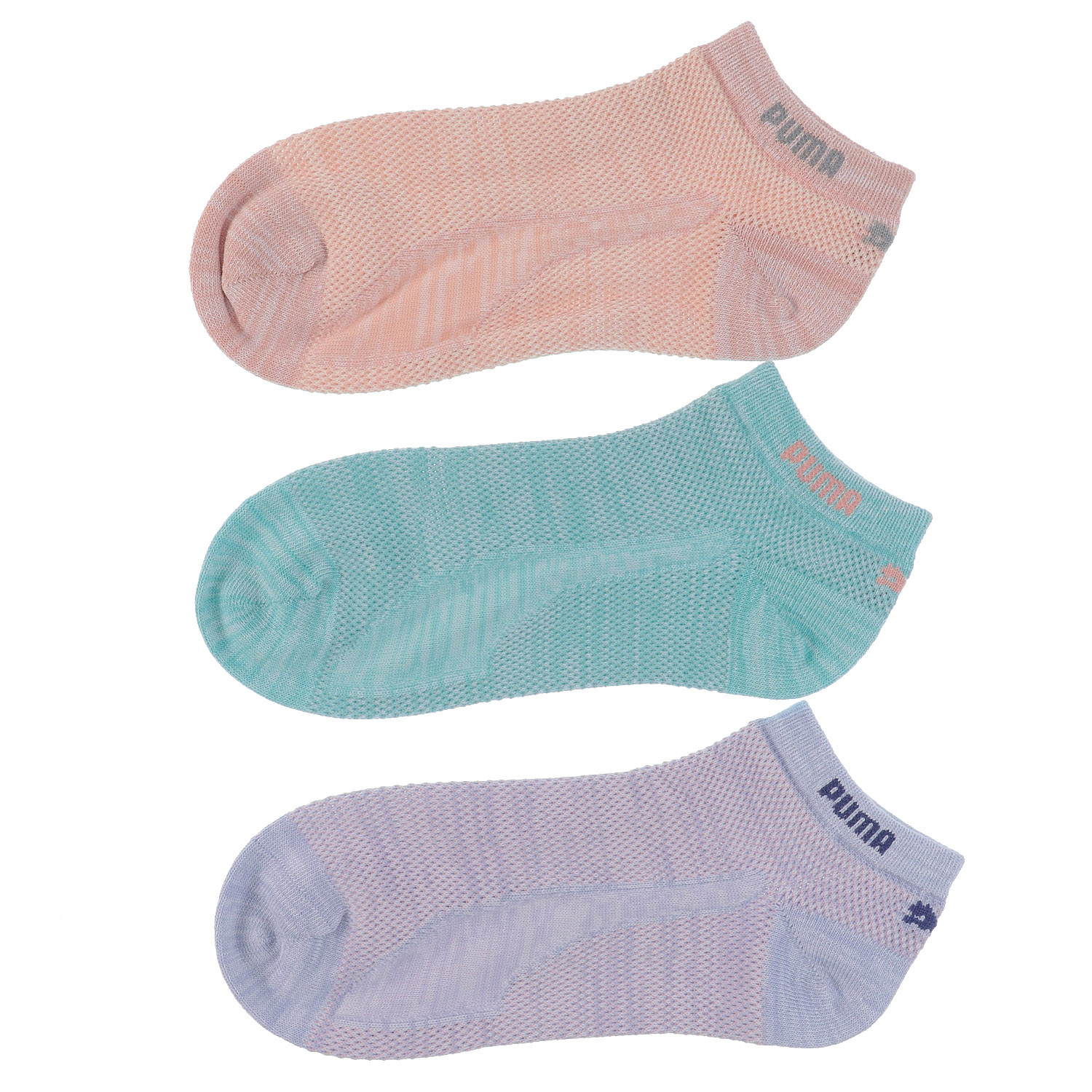 PUMA スニーカー丈ソックス ビッグメッシュ 3足セット - 画像1