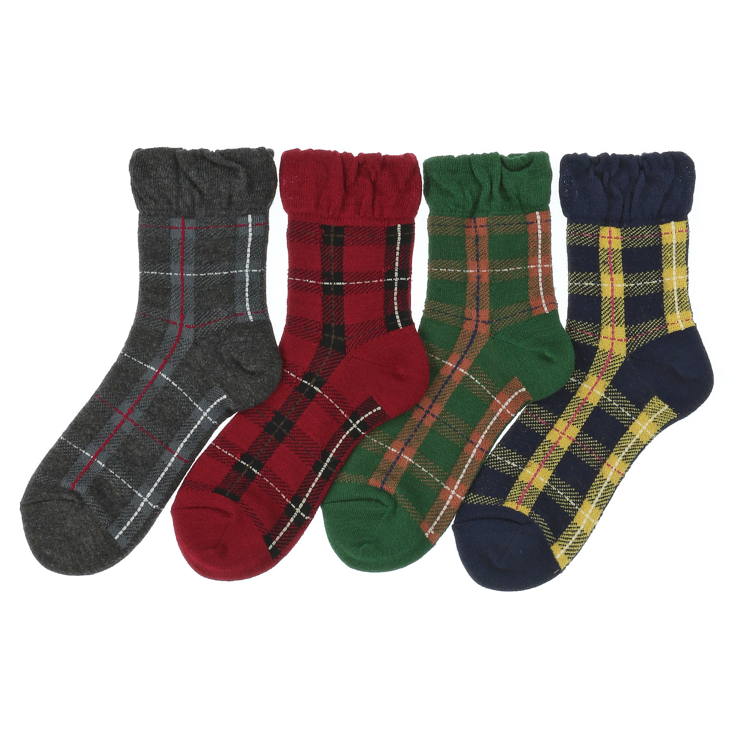 【グリーンのみ】美容ソックス チェック柄【在庫限り】 - 画像1