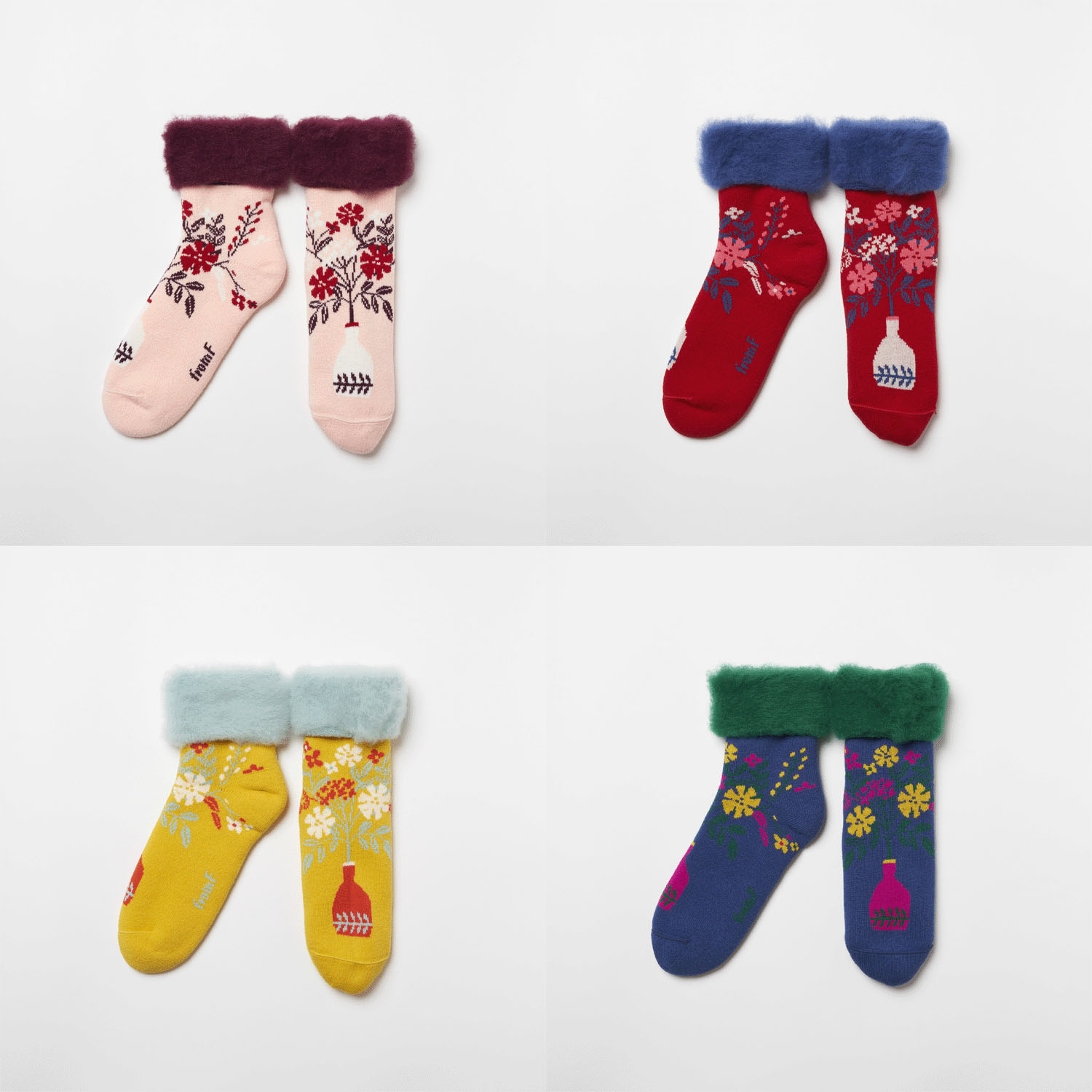 fromF（maljakko／フラワーベース）もこもこソックス - 画像1