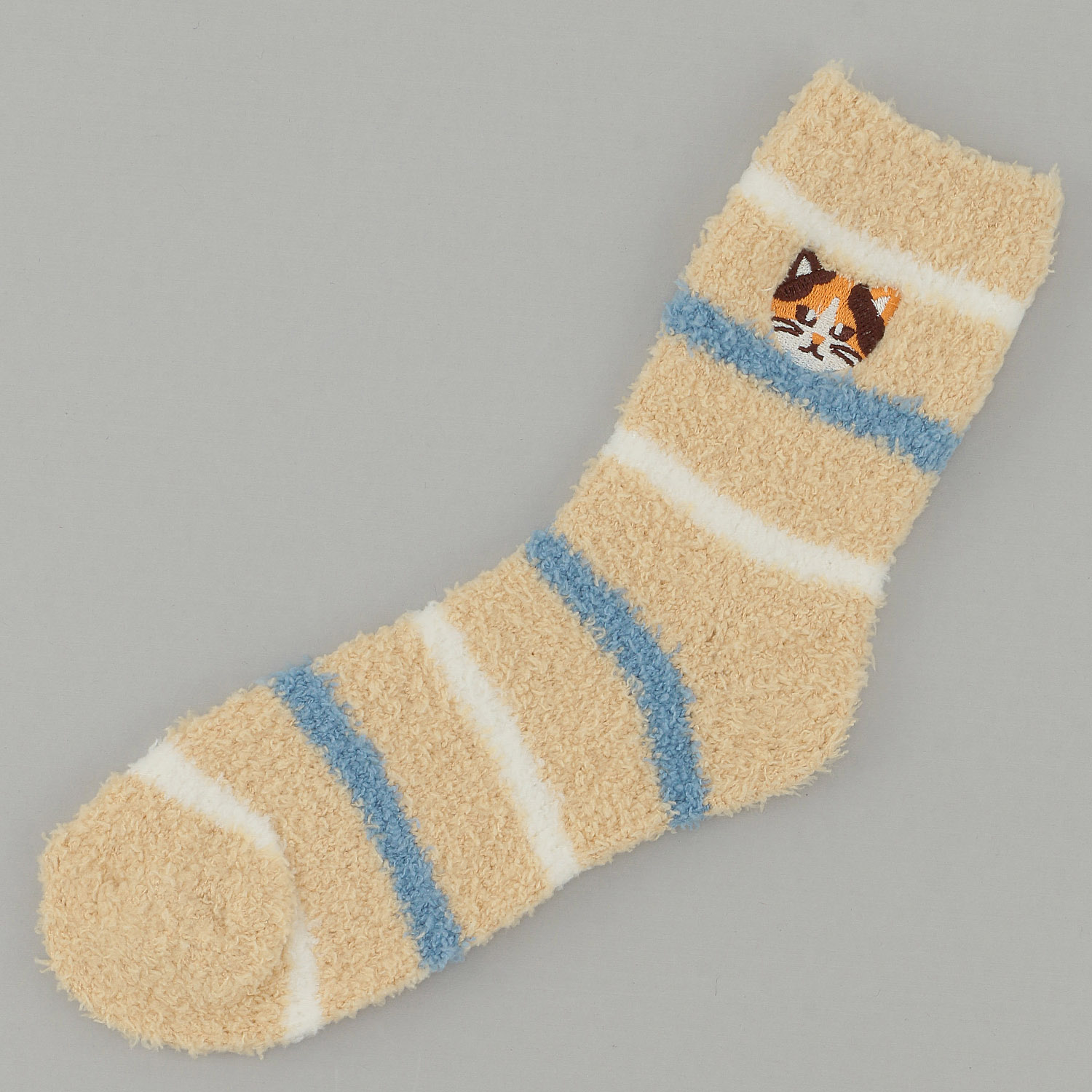 にゃんこ堂 モール三毛猫刺繍 ルームソックス【在庫限り】 - 画像3