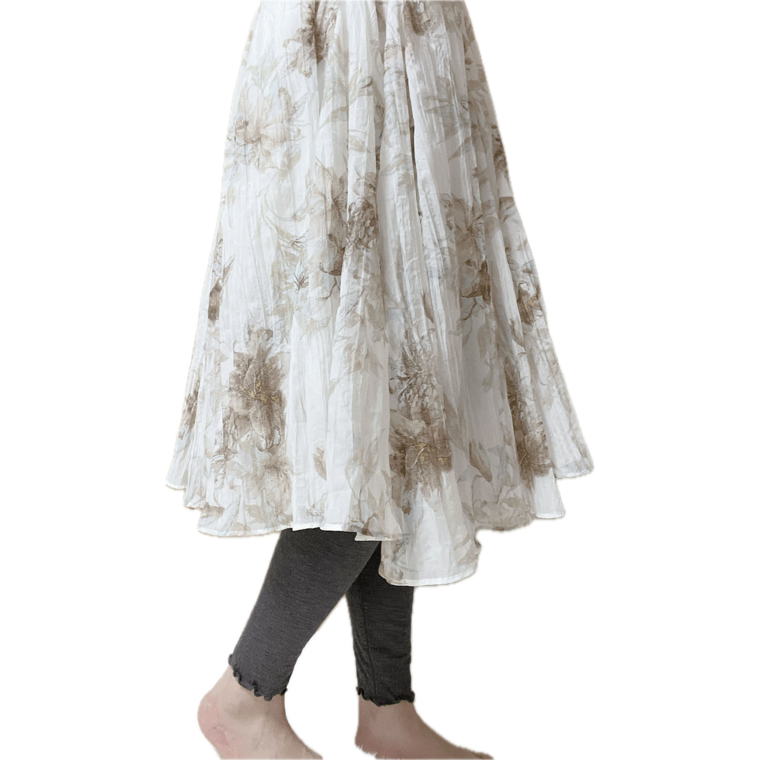 やわらか レーヨンレギンス 裾メロウタイプ