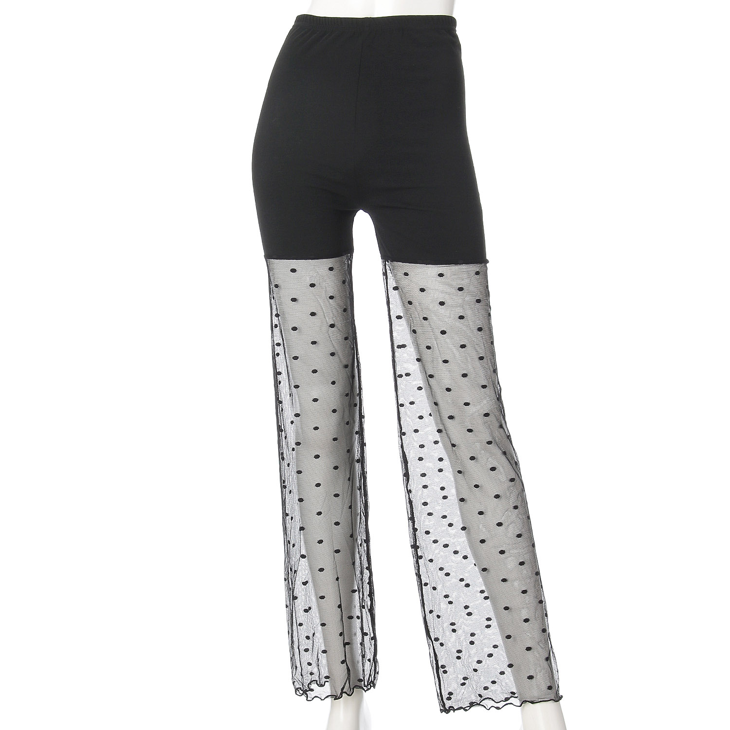 切替 10分丈 デザインレギンス ドット柄