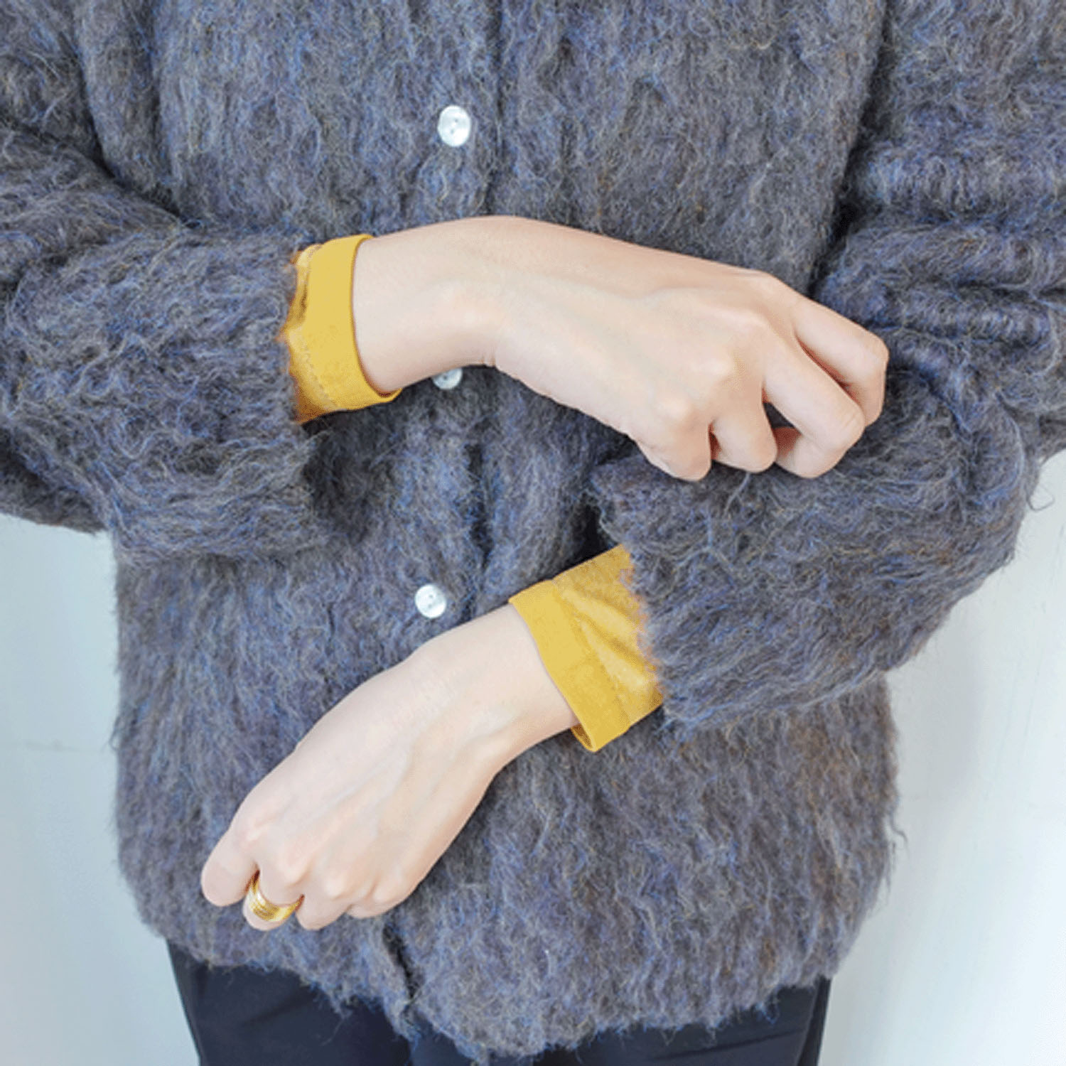 日本製 タイツ素材 8分丈 パウダリーインナー ラウンドネック【在庫限り】 - 画像10