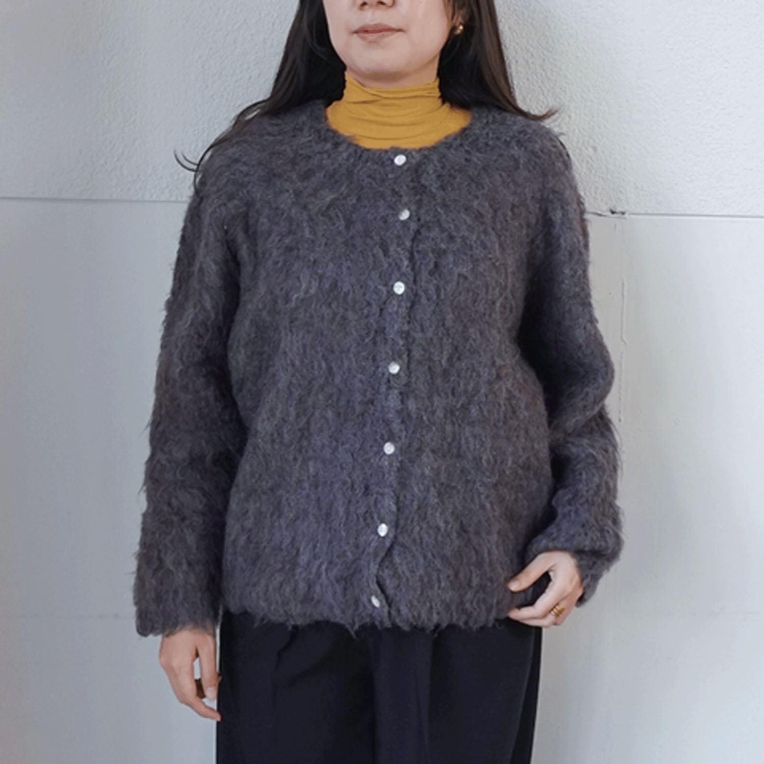 日本製 タイツ素材  8分丈 パウダリーインナー ハイネック【在庫限り】 - 画像12