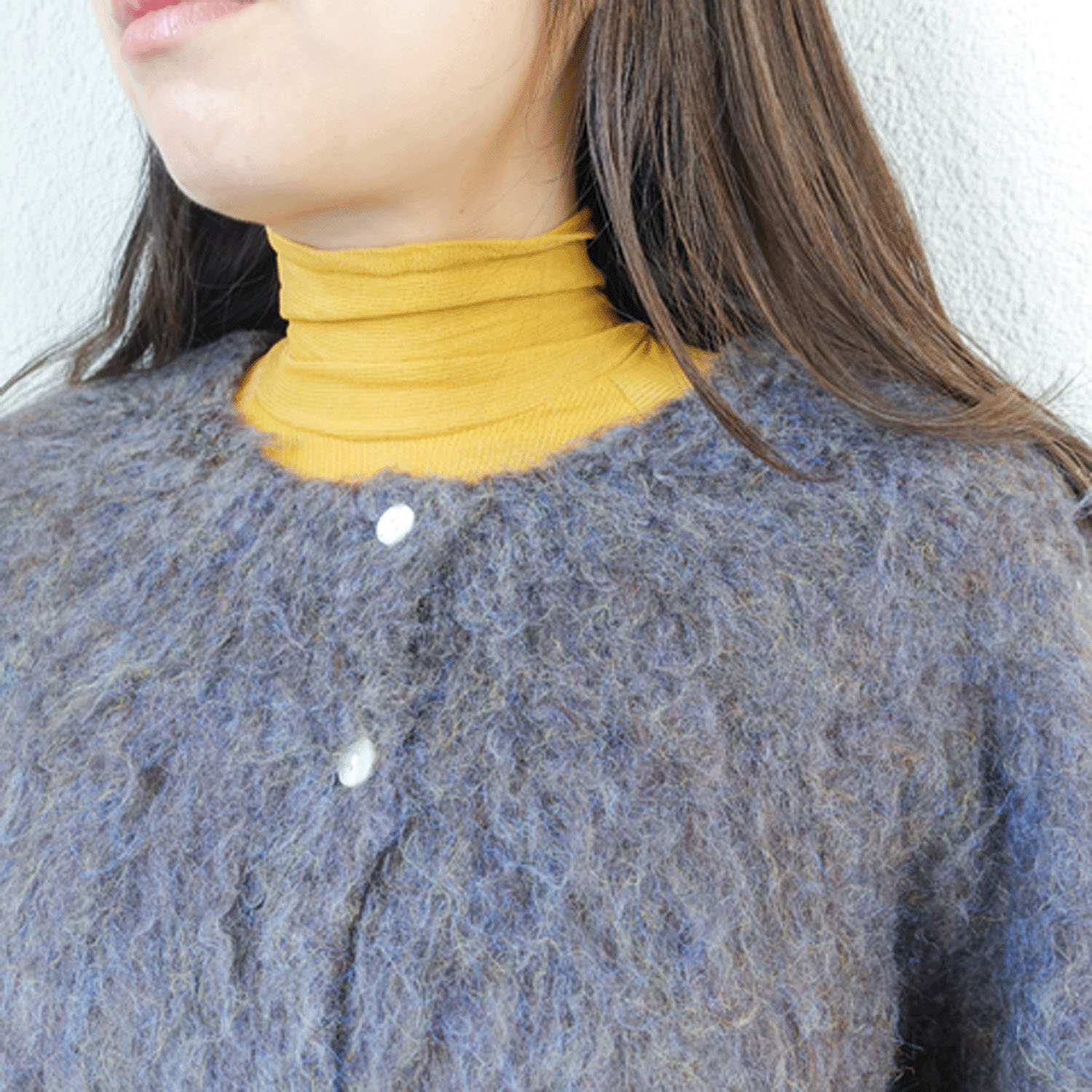 日本製 タイツ素材  8分丈 パウダリーインナー ハイネック【在庫限り】 - 画像1