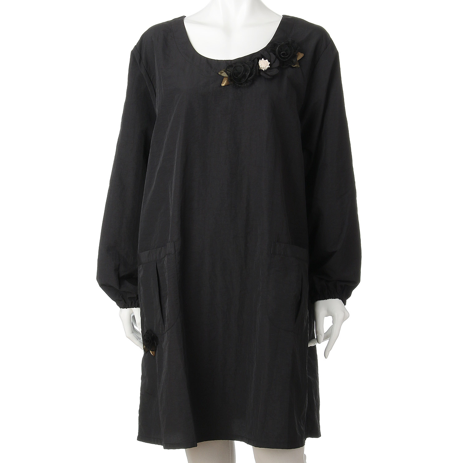 ナイロン花モチーフ割烹着 - 画像2