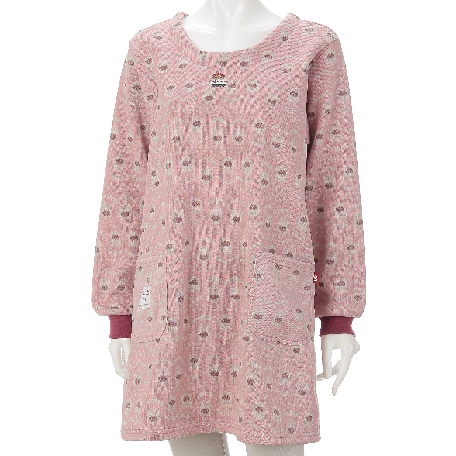 ビッグママ 裏起毛ニットカッポウ - 画像3