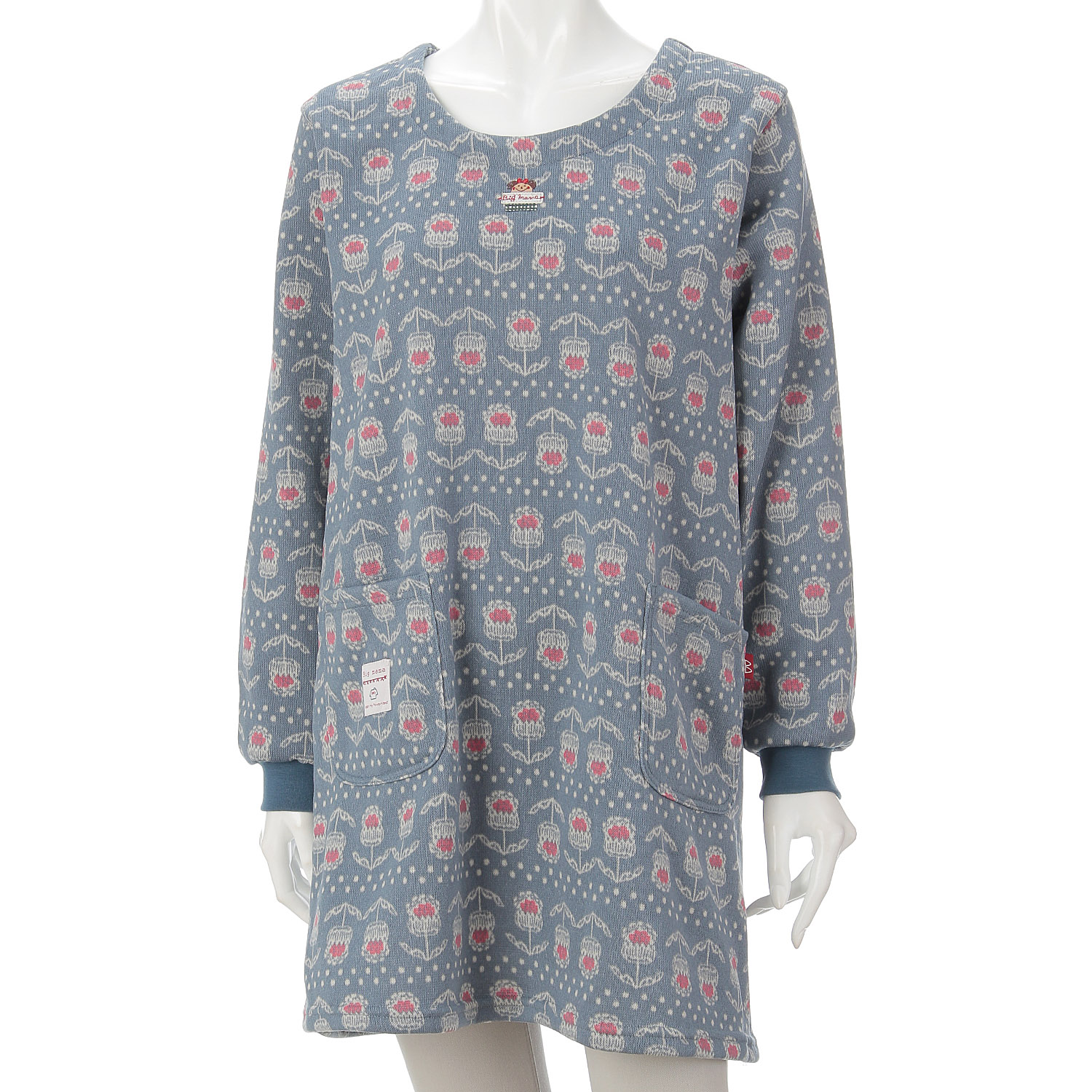 ビッグママ 裏起毛ニットカッポウ - 画像5