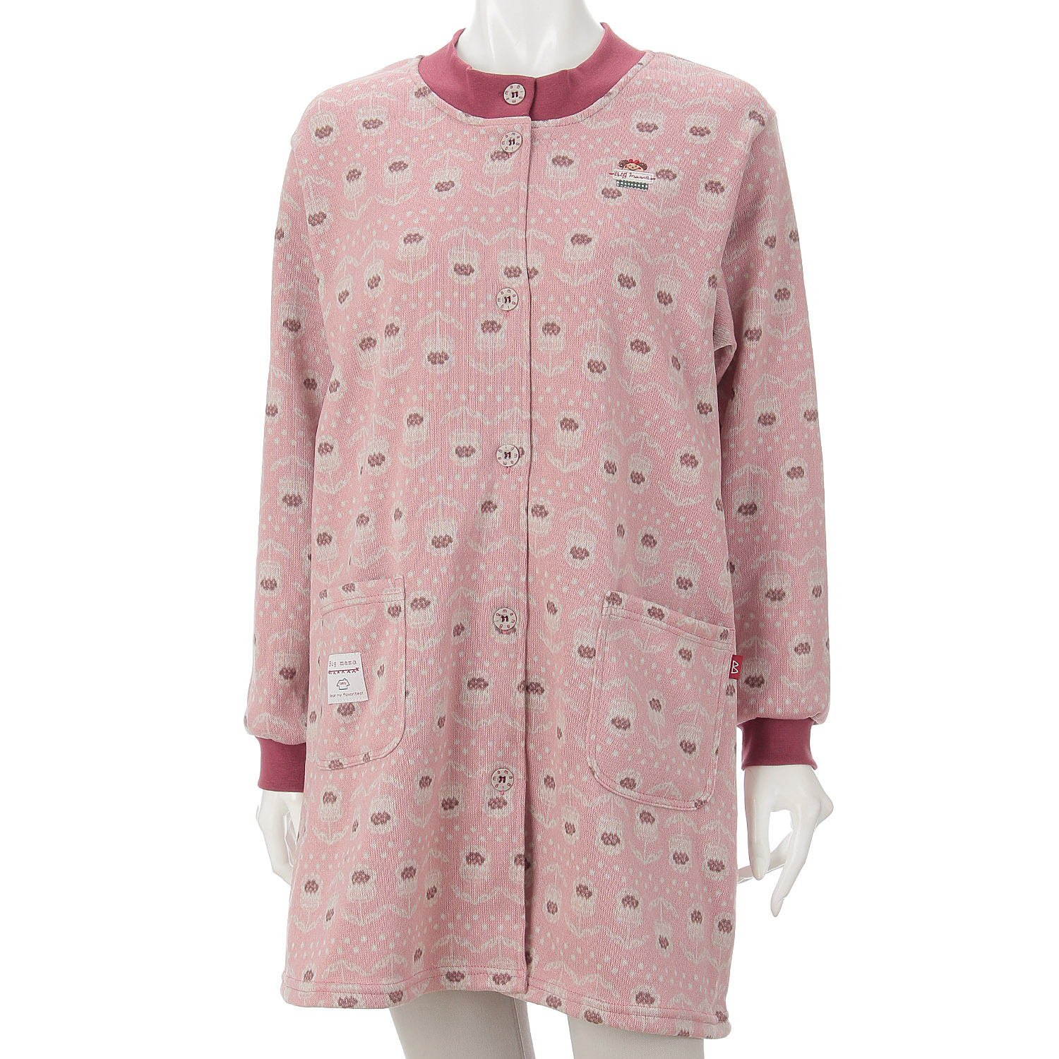 ビッグママ 裏起毛ニットカッポウ - 画像1