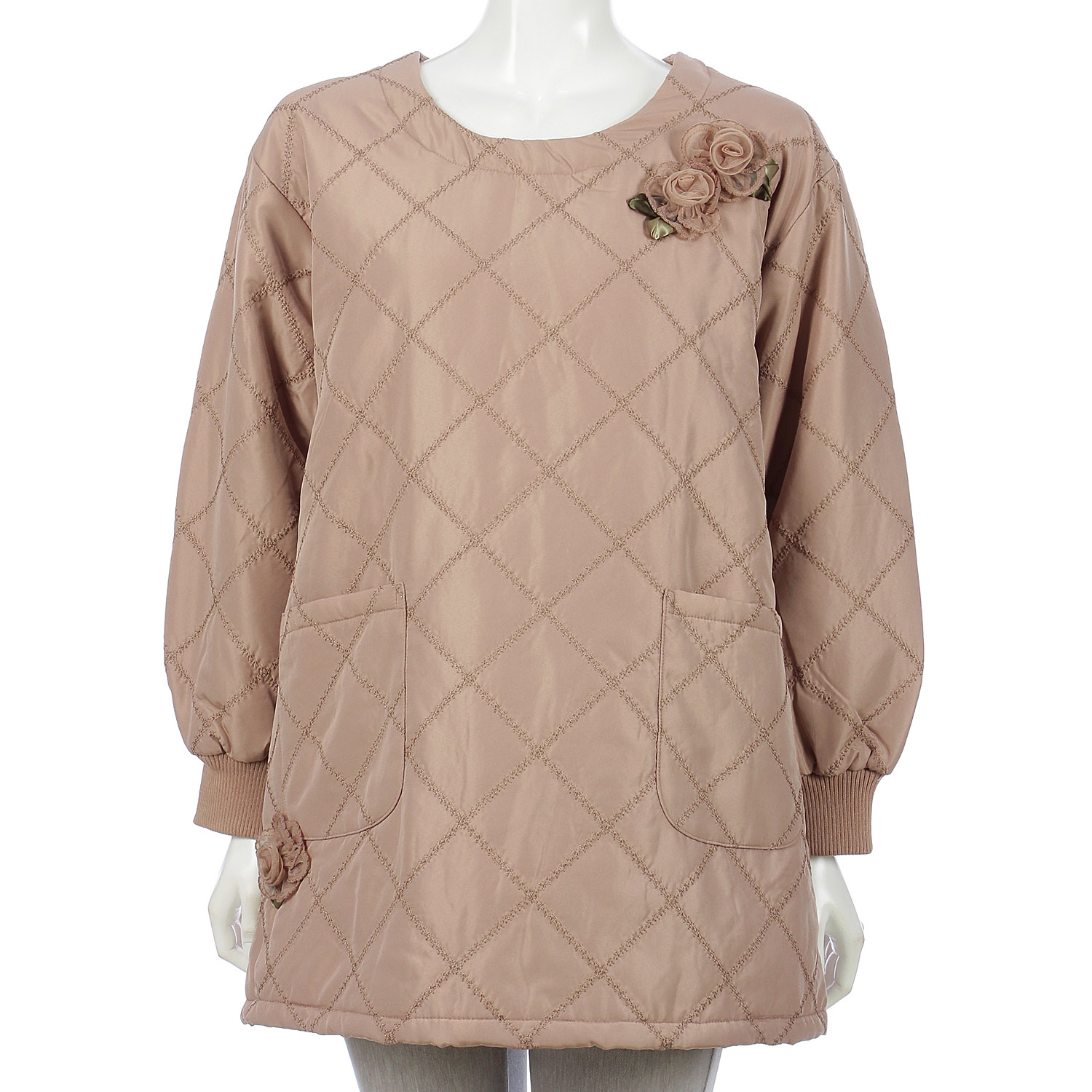 中綿キルト花モチーフ後釦かっぽう - 画像2