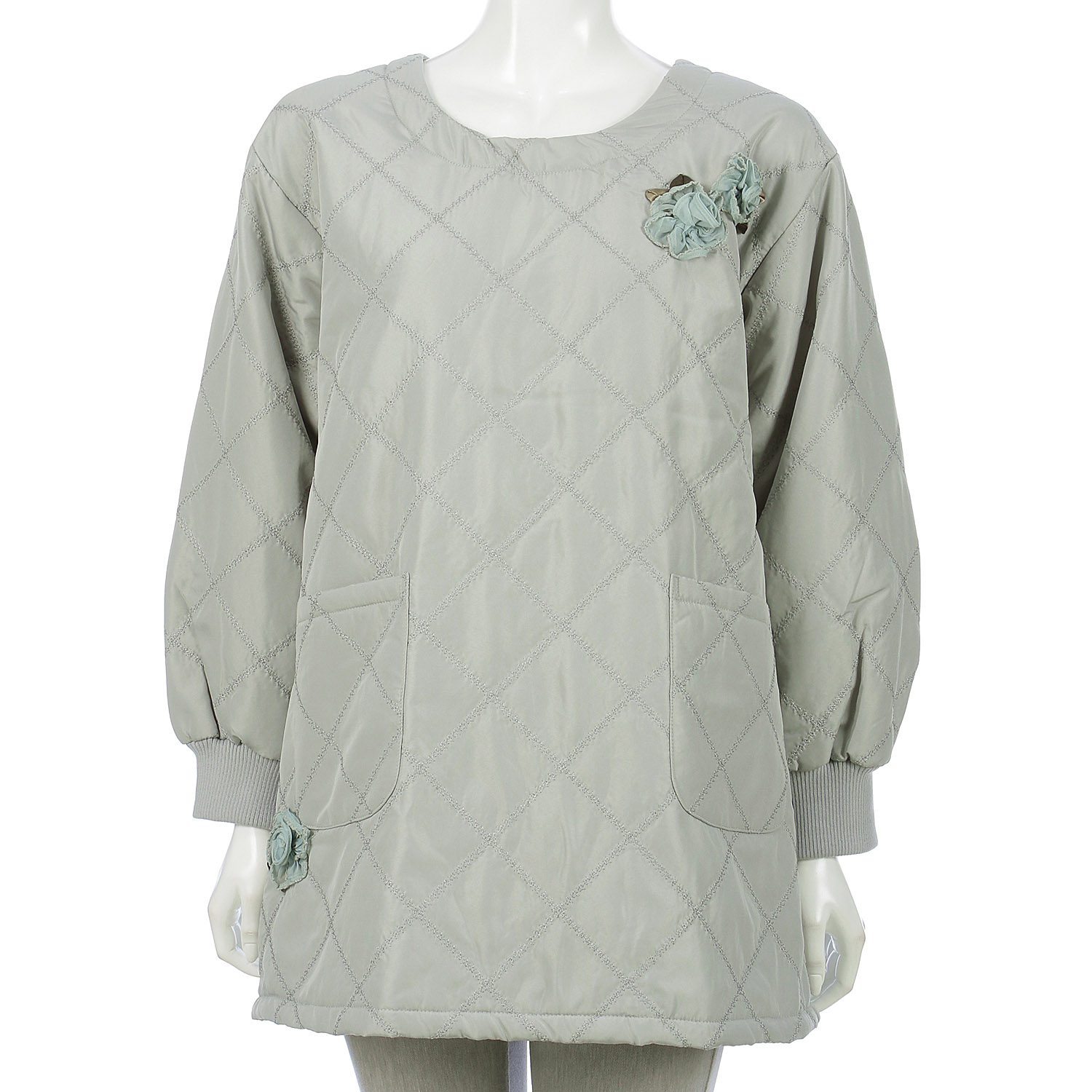 中綿キルト花モチーフ後釦かっぽう - 画像4