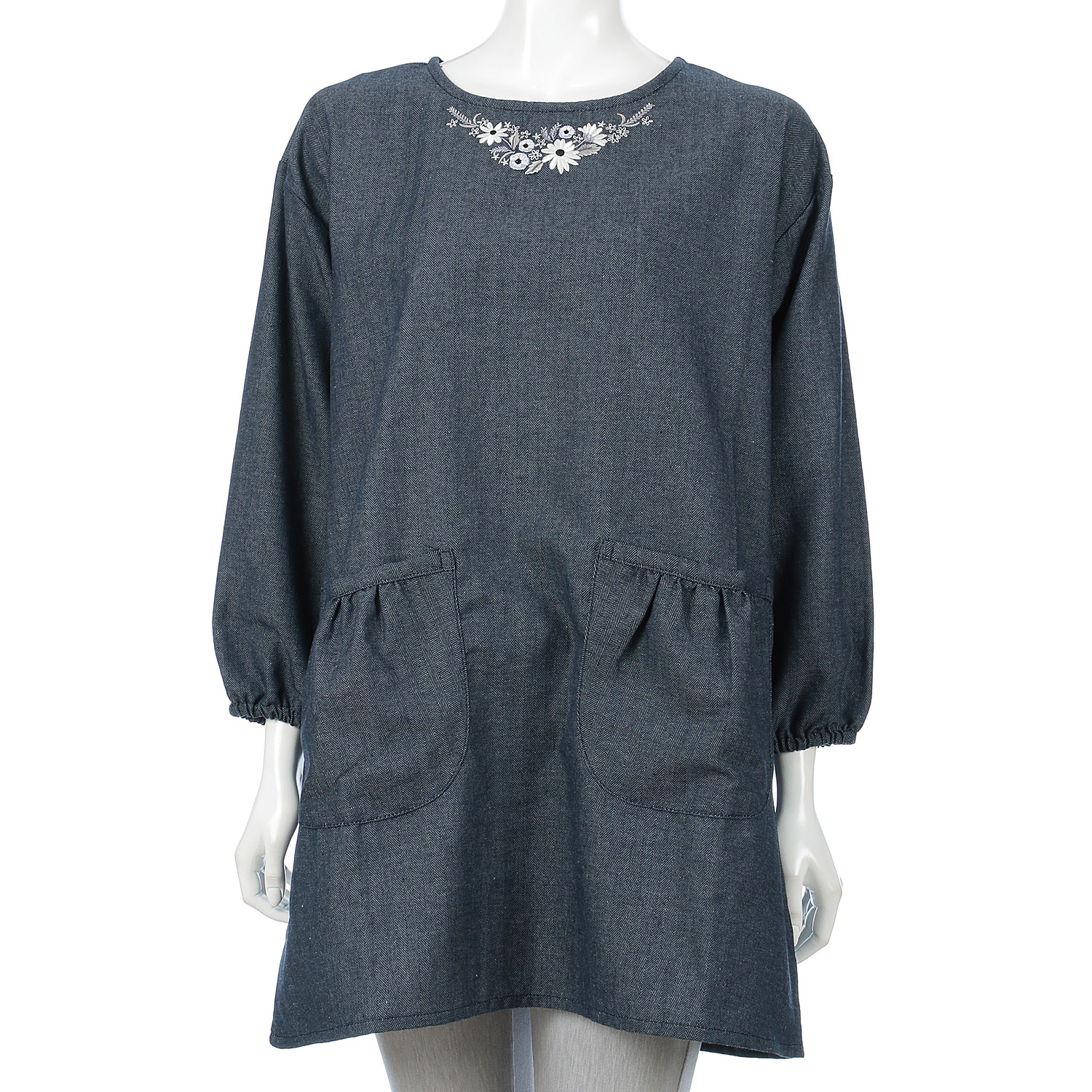 上釦下紐デニム風カッポー - 画像2