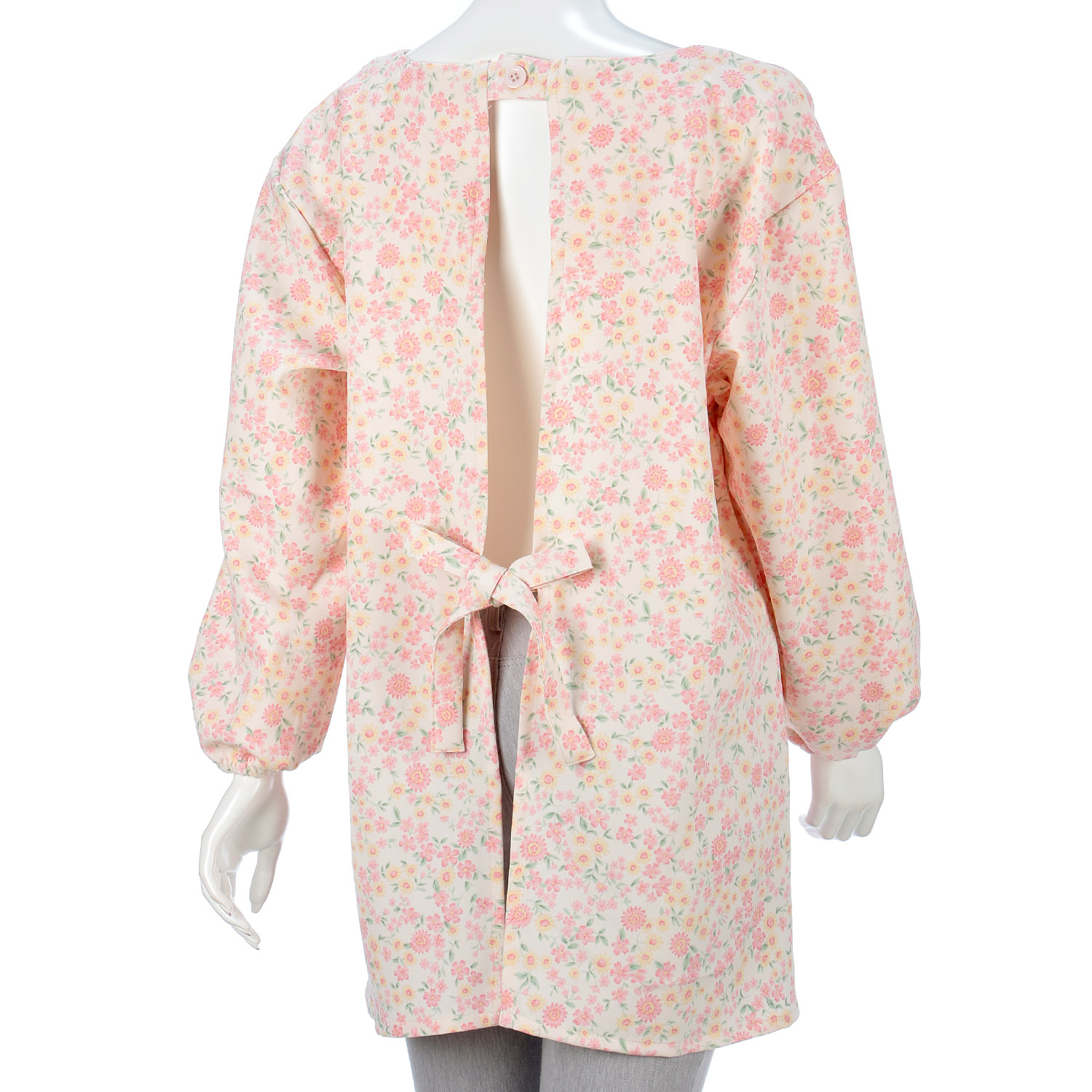 ストレッチ小花柄柄かっぽう着 - 画像2