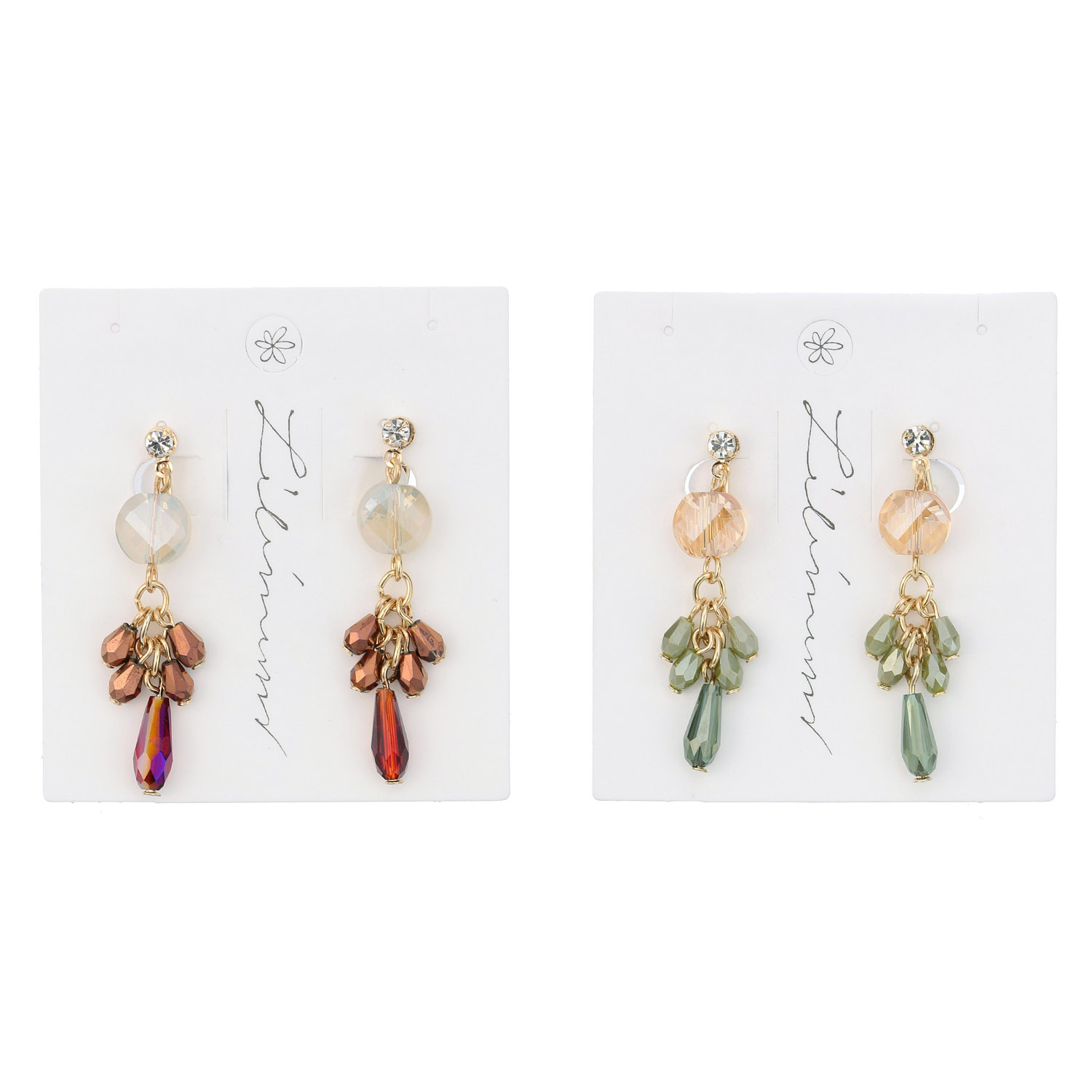 カットガラスイヤリング - 画像1