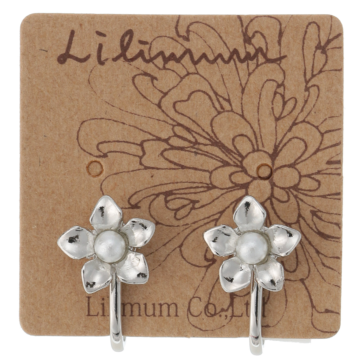 樹脂付クリップ イヤリング花 - 画像1