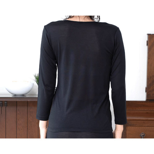 シルク 8分袖インナー 絹紡糸 - 画像2