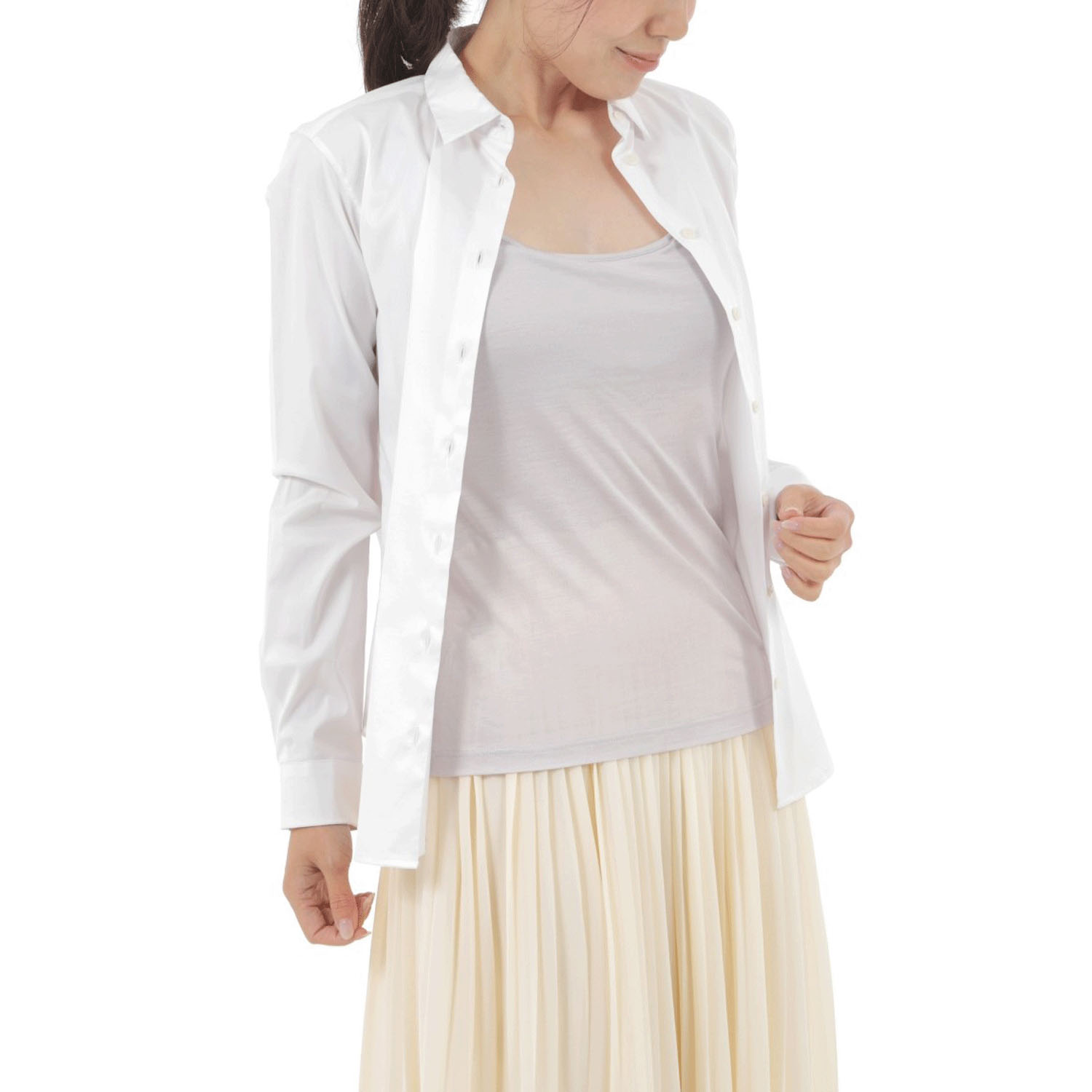 シルクタンクトップ胸パット付き - 画像2