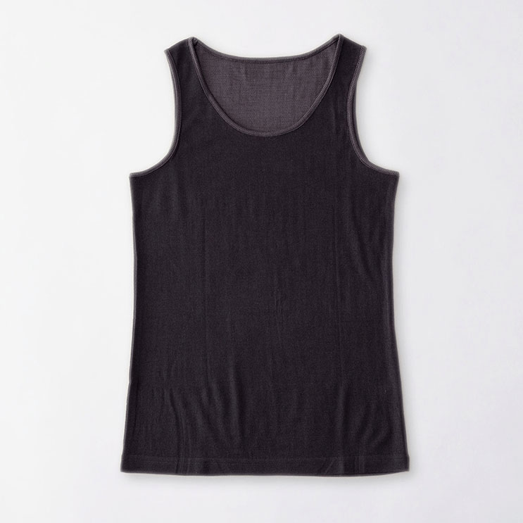 【予約可能品】肌側シルク100％インナー エアリータンクトップ （内絹外ウール）