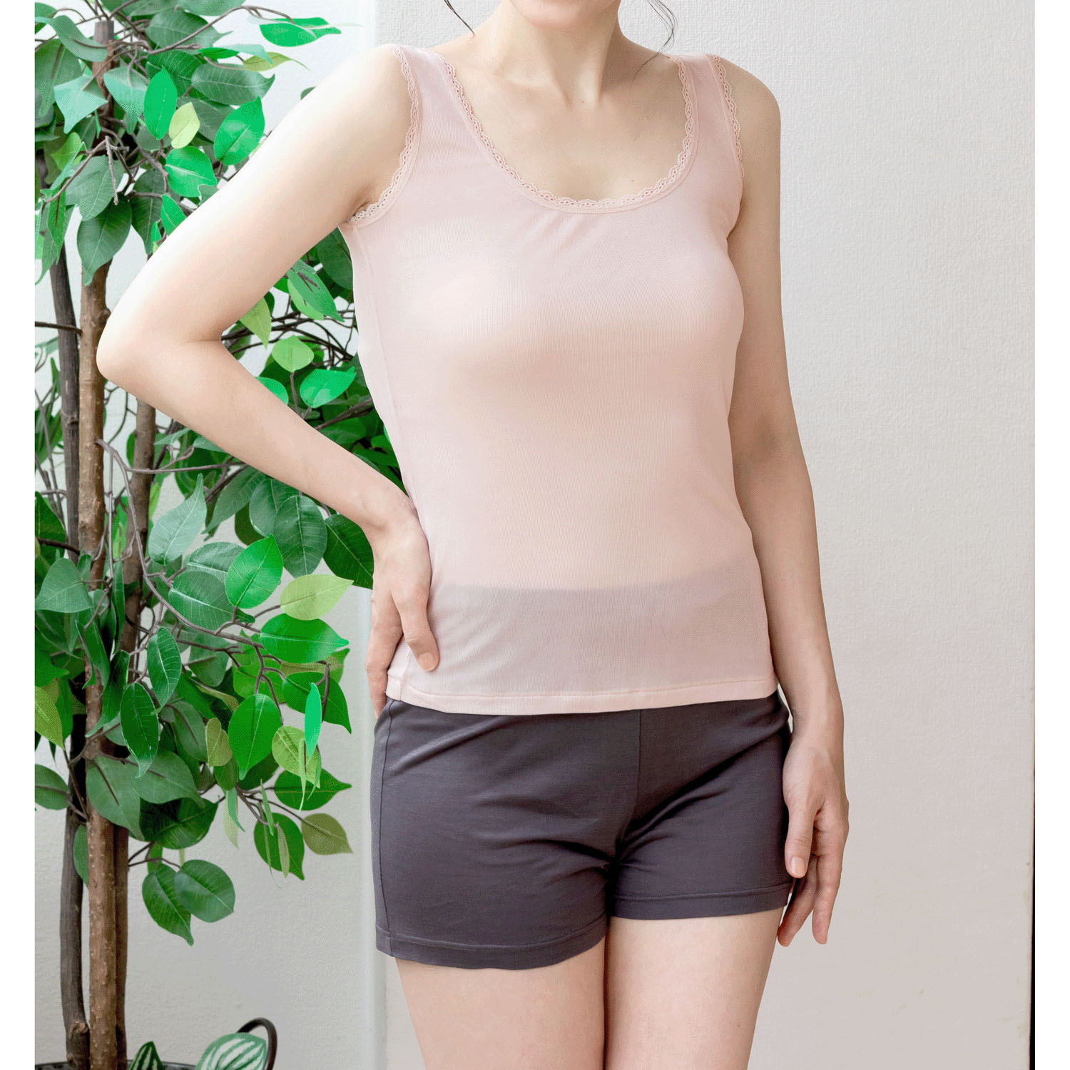 シルクタンクトップ（レース付き） - 画像4