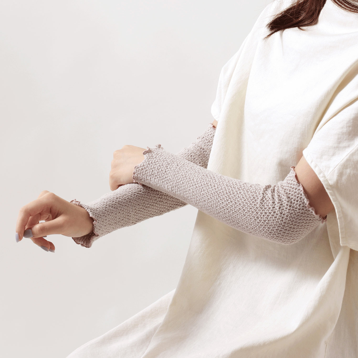 レッグ＆アームカバー サンドベージュ のびりら