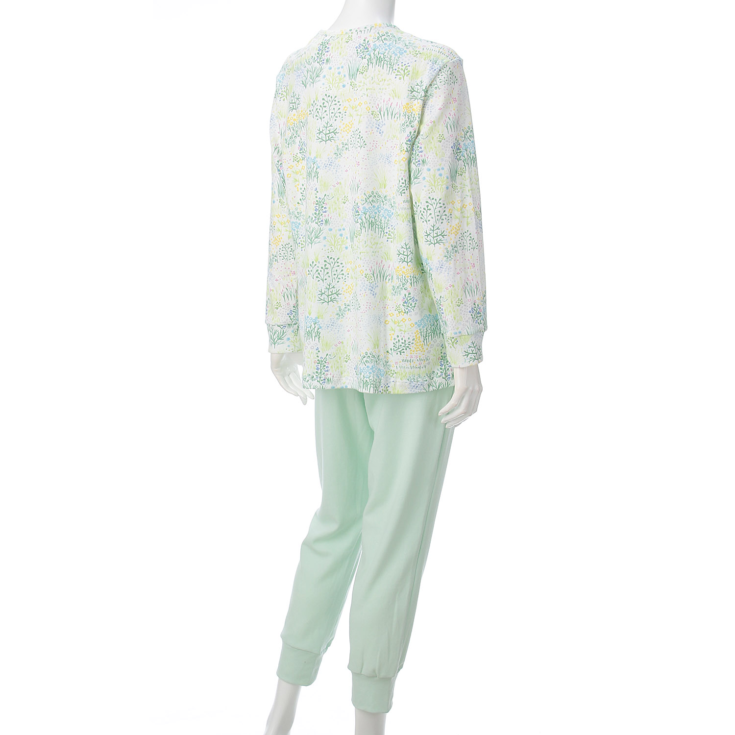 点と線模様製作所 綿 スムース プリント 春の庭  レディース パジャマ - 画像2