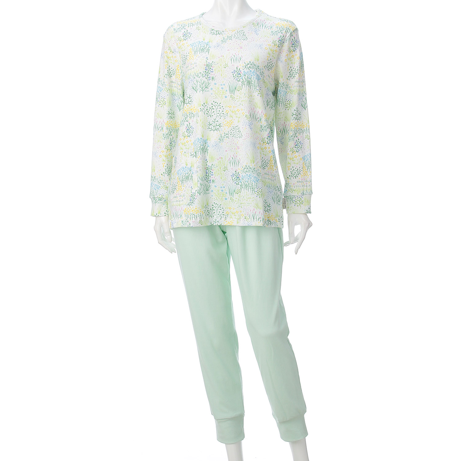 点と線模様製作所 綿 スムース プリント 春の庭  レディース パジャマ