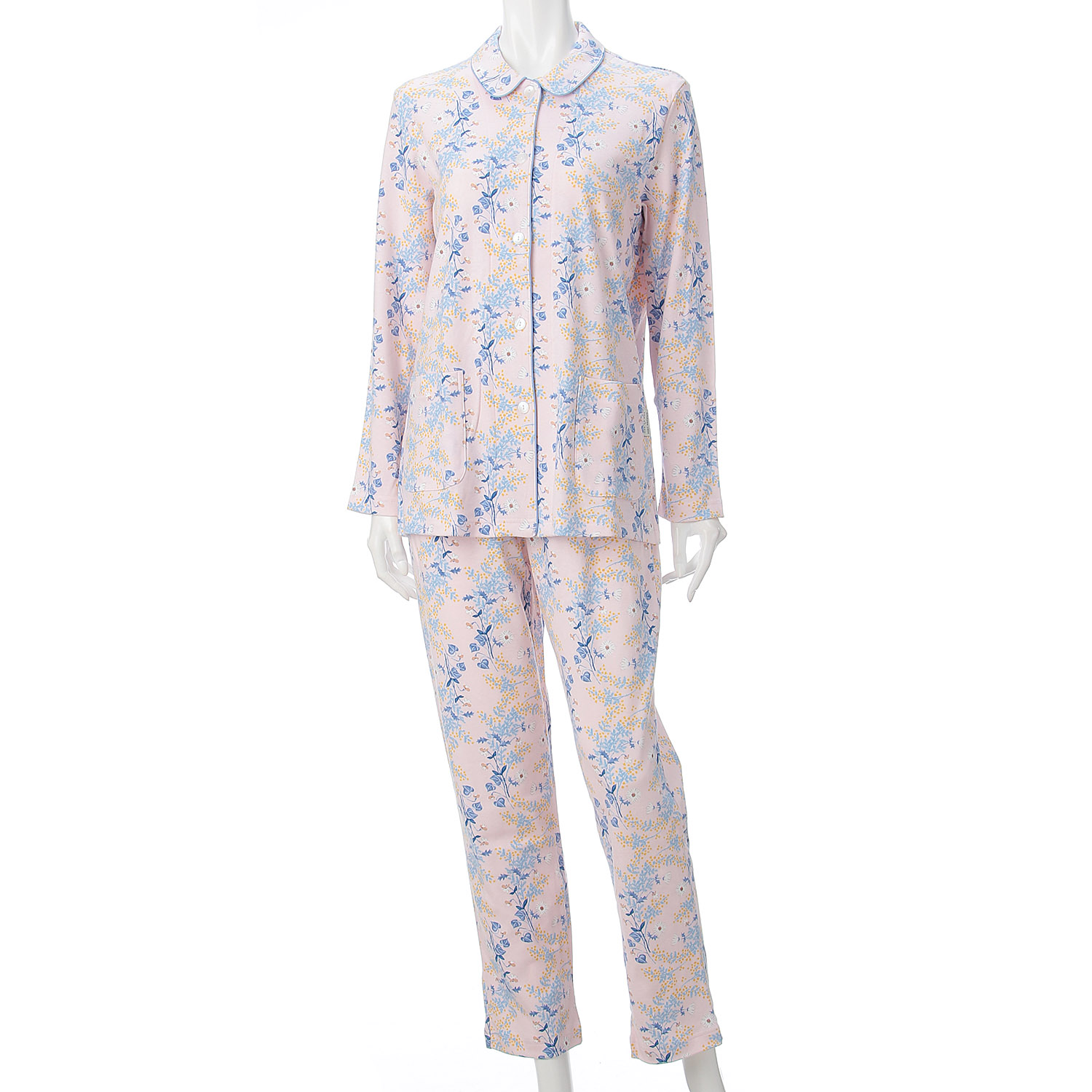 点と線模様製作所 綿 スムース プリント ミモザ  レディース パジャマ