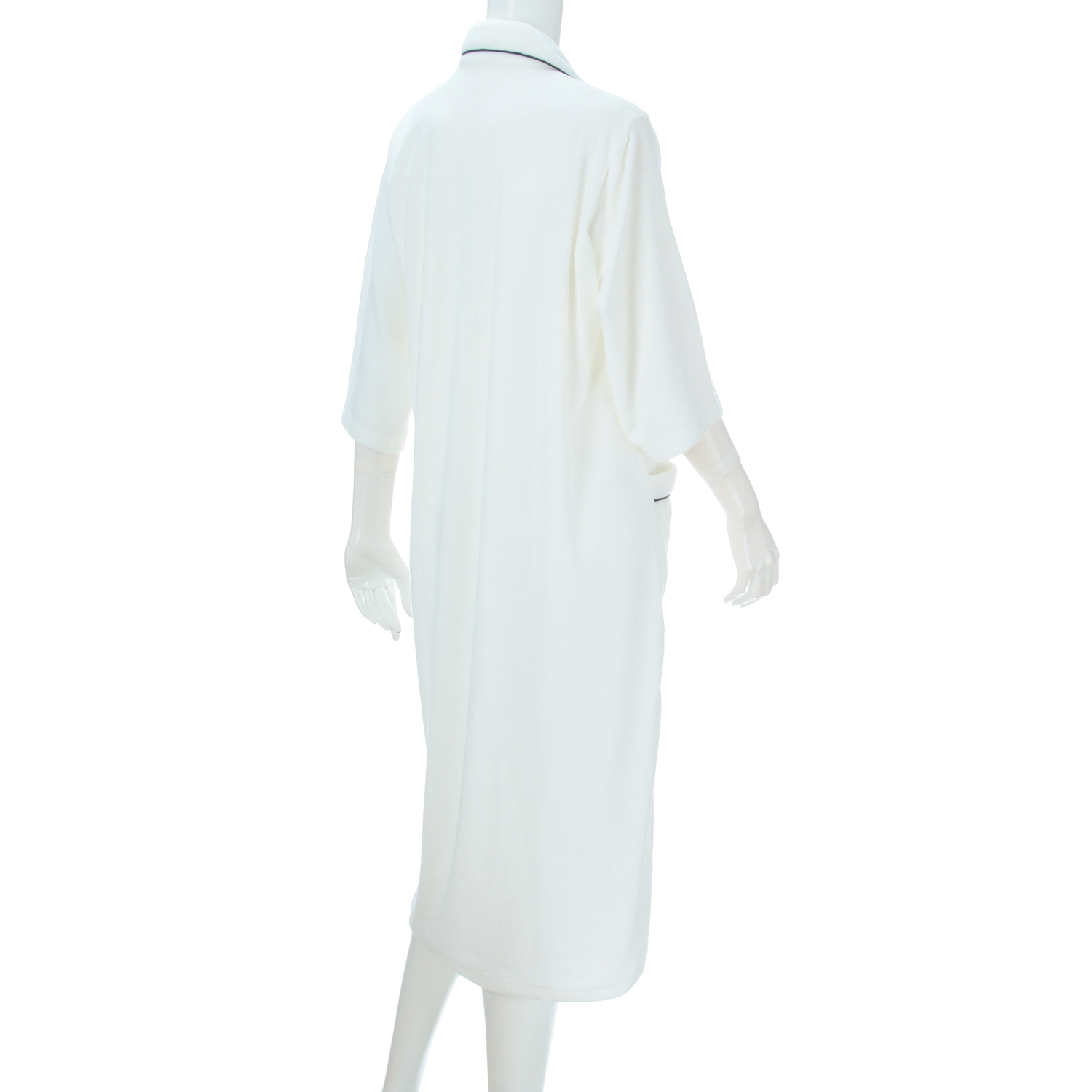 婦人 エアーかおる 紀伊パイル シャツワンピース 6分袖 - 画像2