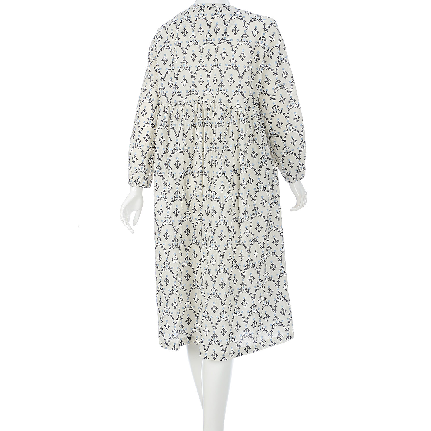 点と線模様製作所 綿シャーリング シロツメクサ ホームドレス - 画像2