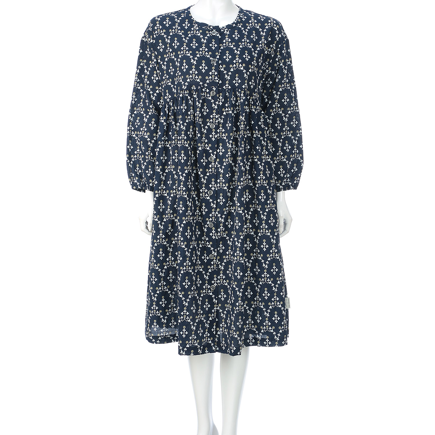 点と線模様製作所 綿シャーリング シロツメクサ ホームドレス - 画像5