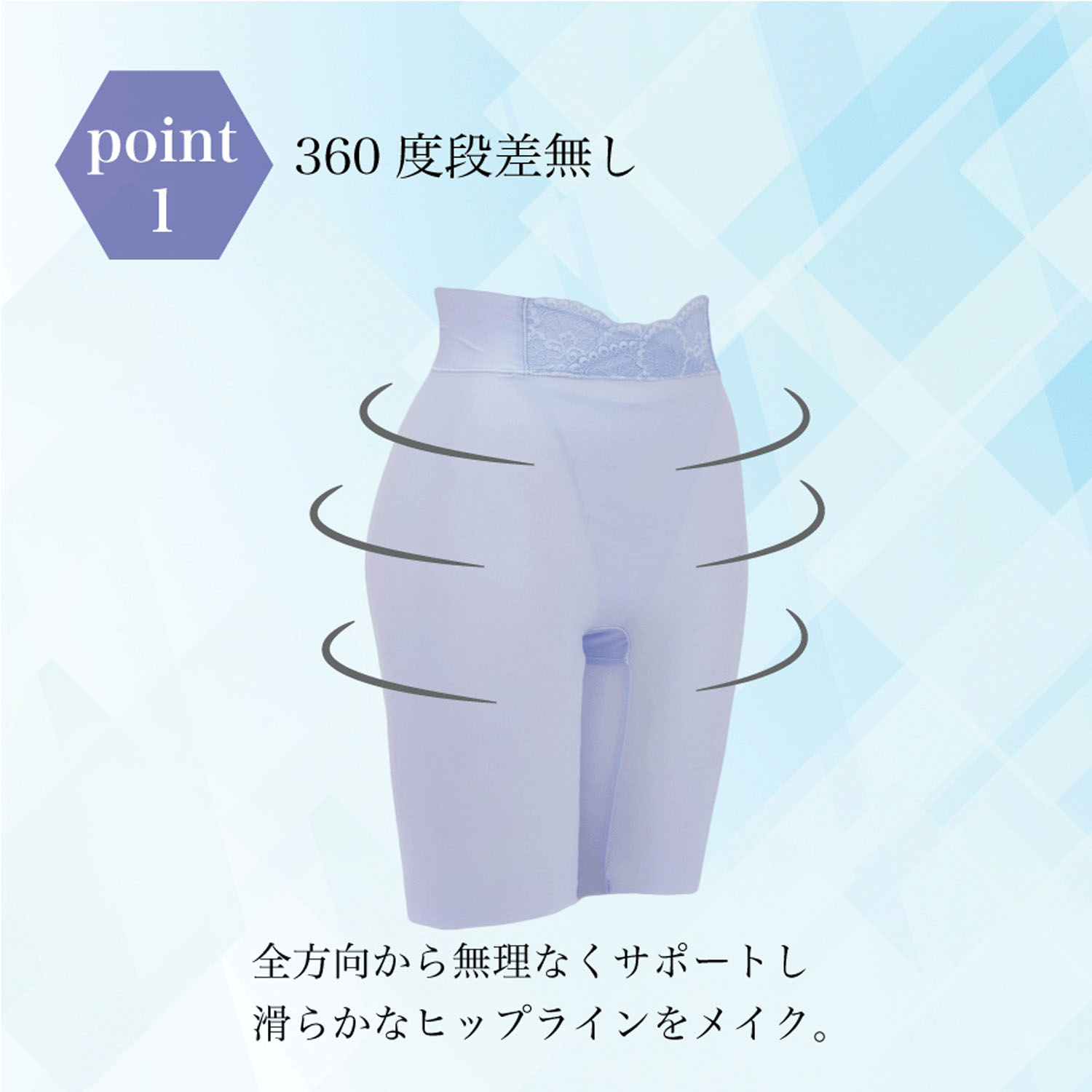 【TAMURA】接触冷感シリーズ モアブルームひんやりガードル - 画像2