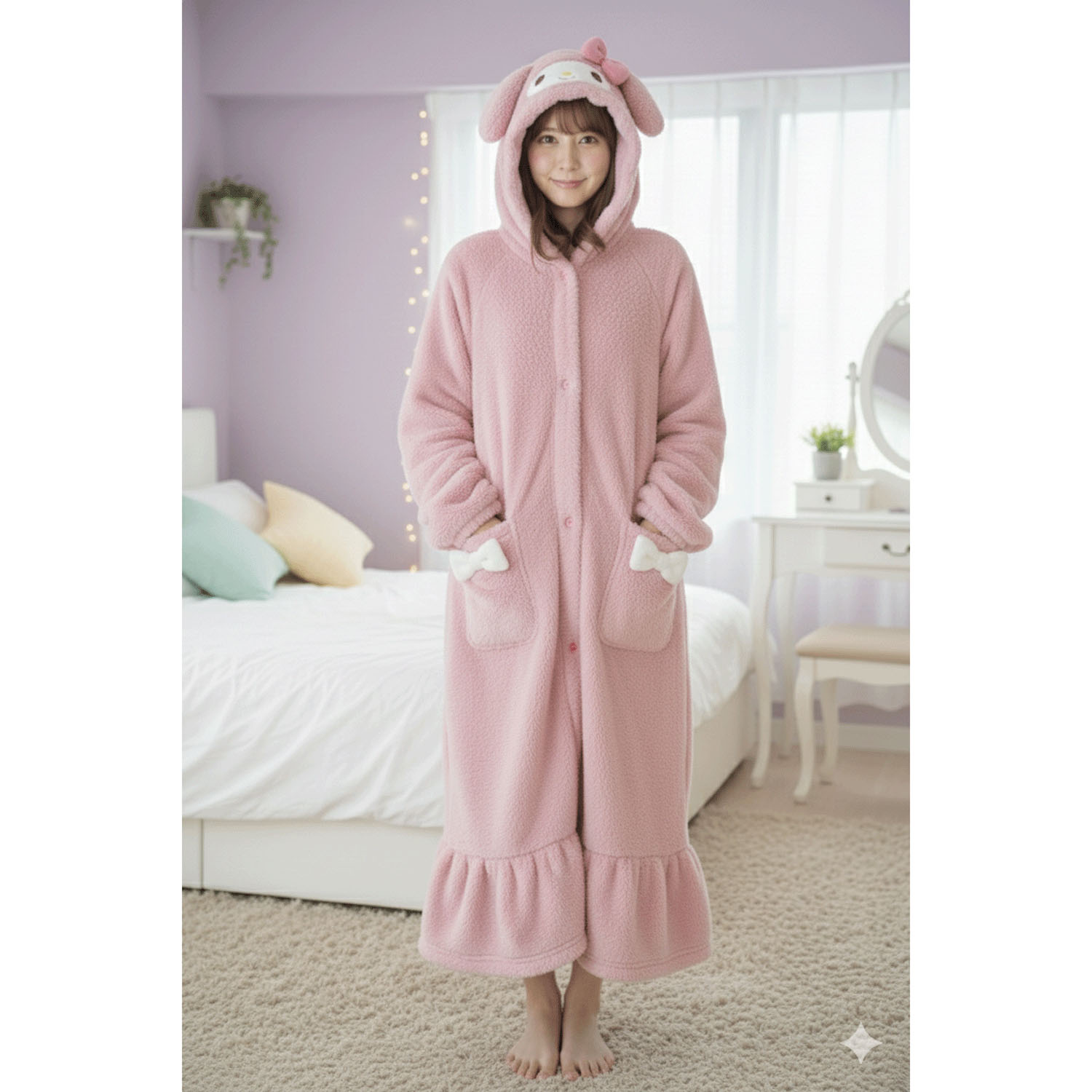マイメロディ両面ボア着る毛布
