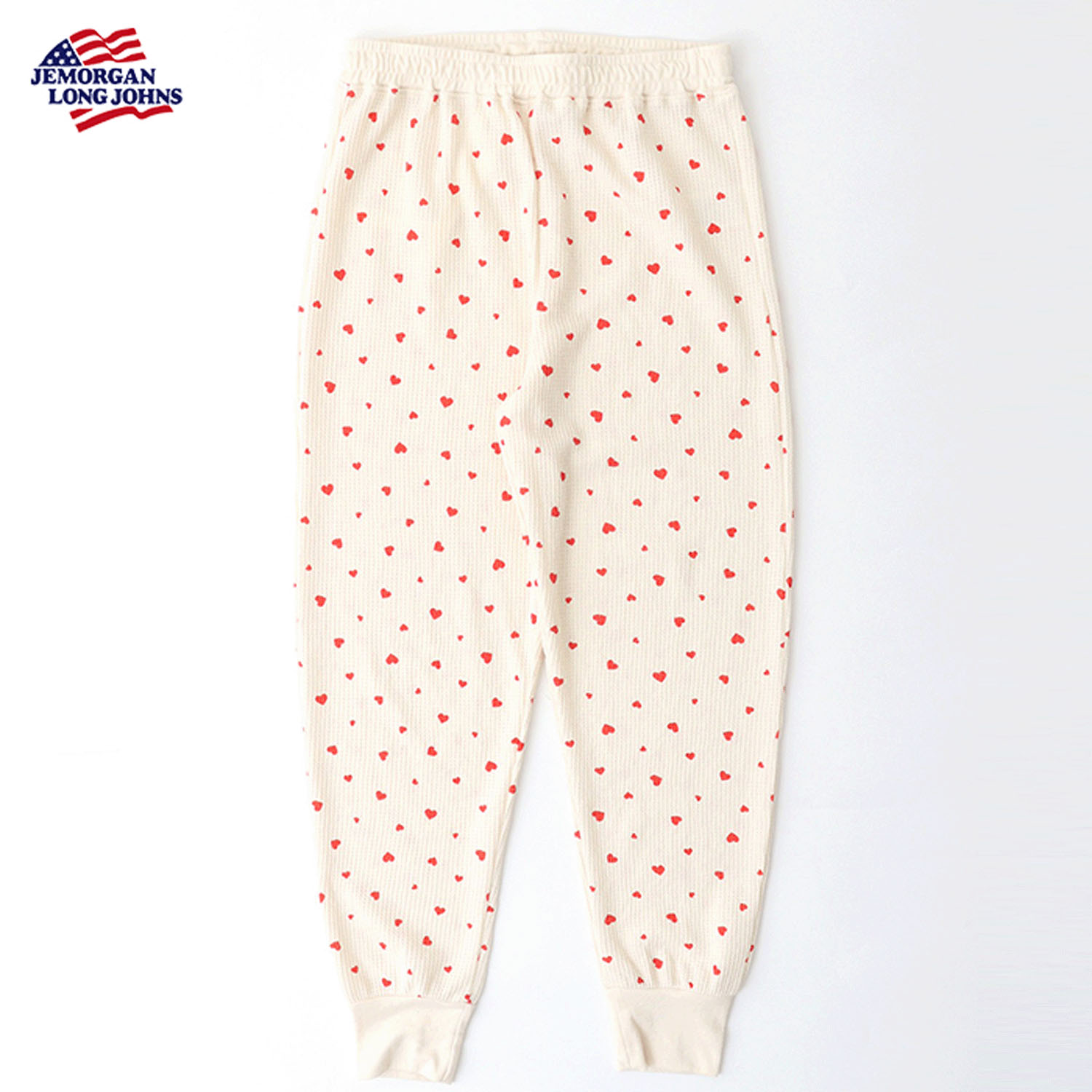 【JEMORGAN LONG JOHNS】ハート柄ワッフルルームウェア3点セット - 画像4