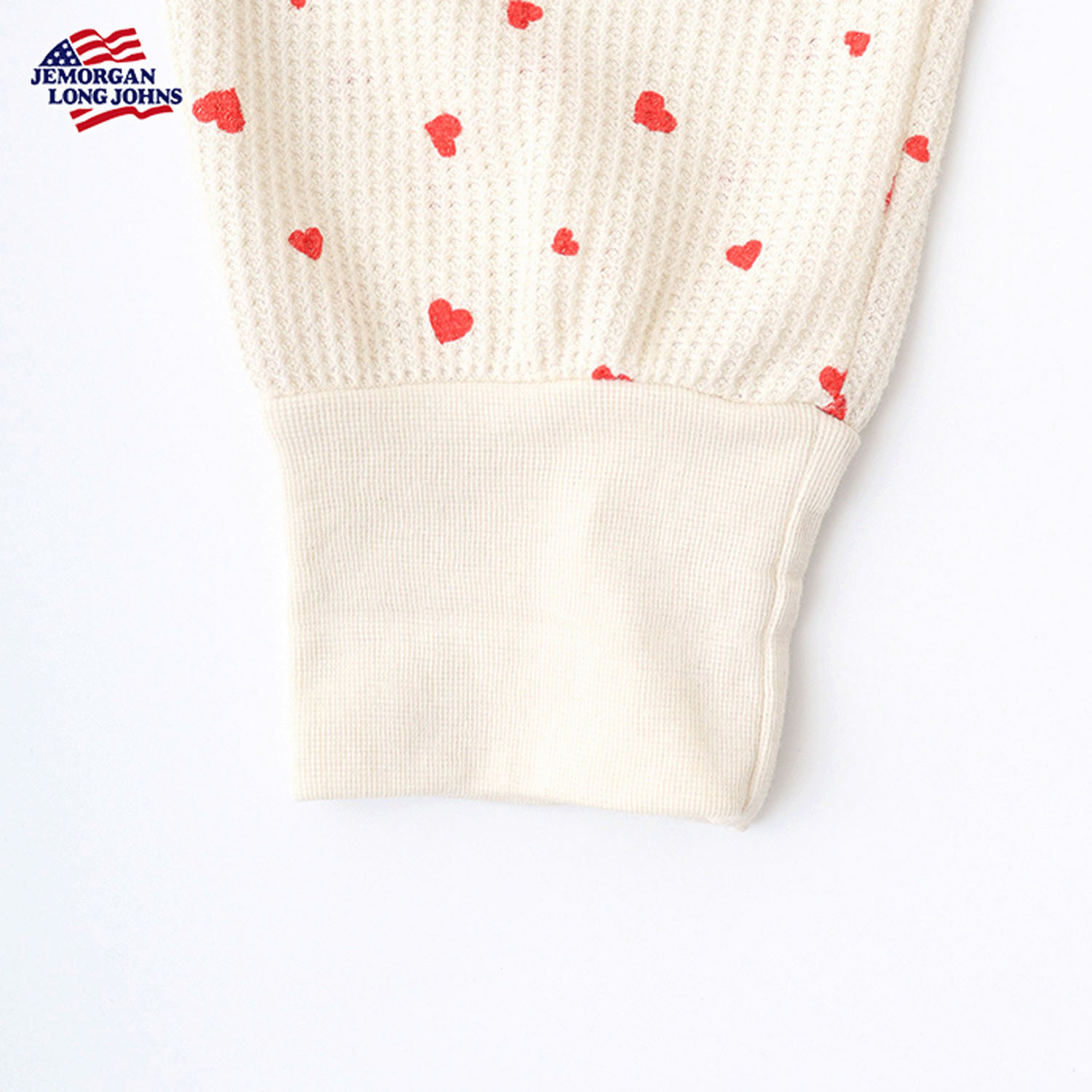 【JEMORGAN LONG JOHNS】ハート柄ワッフルルームウェア3点セット - 画像5