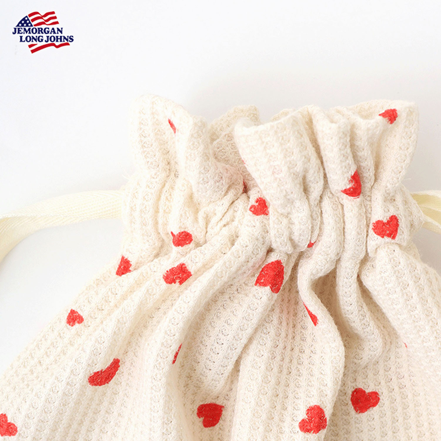 【JEMORGAN LONG JOHNS】ハート柄ワッフルルームウェア3点セット - 画像9