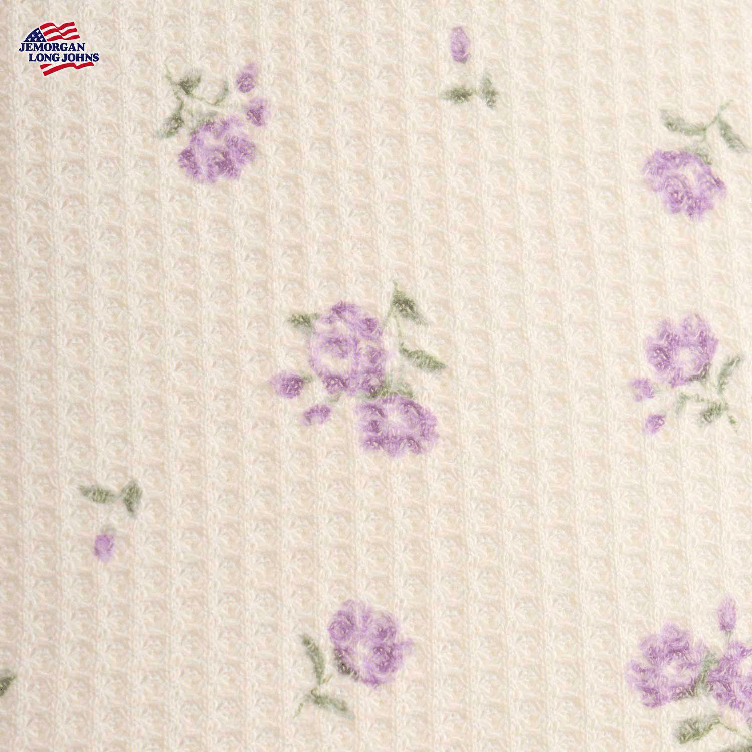 【JEMORGAN LONG JOHNS】 花柄ワッフルルームウェア3点セット - 画像10