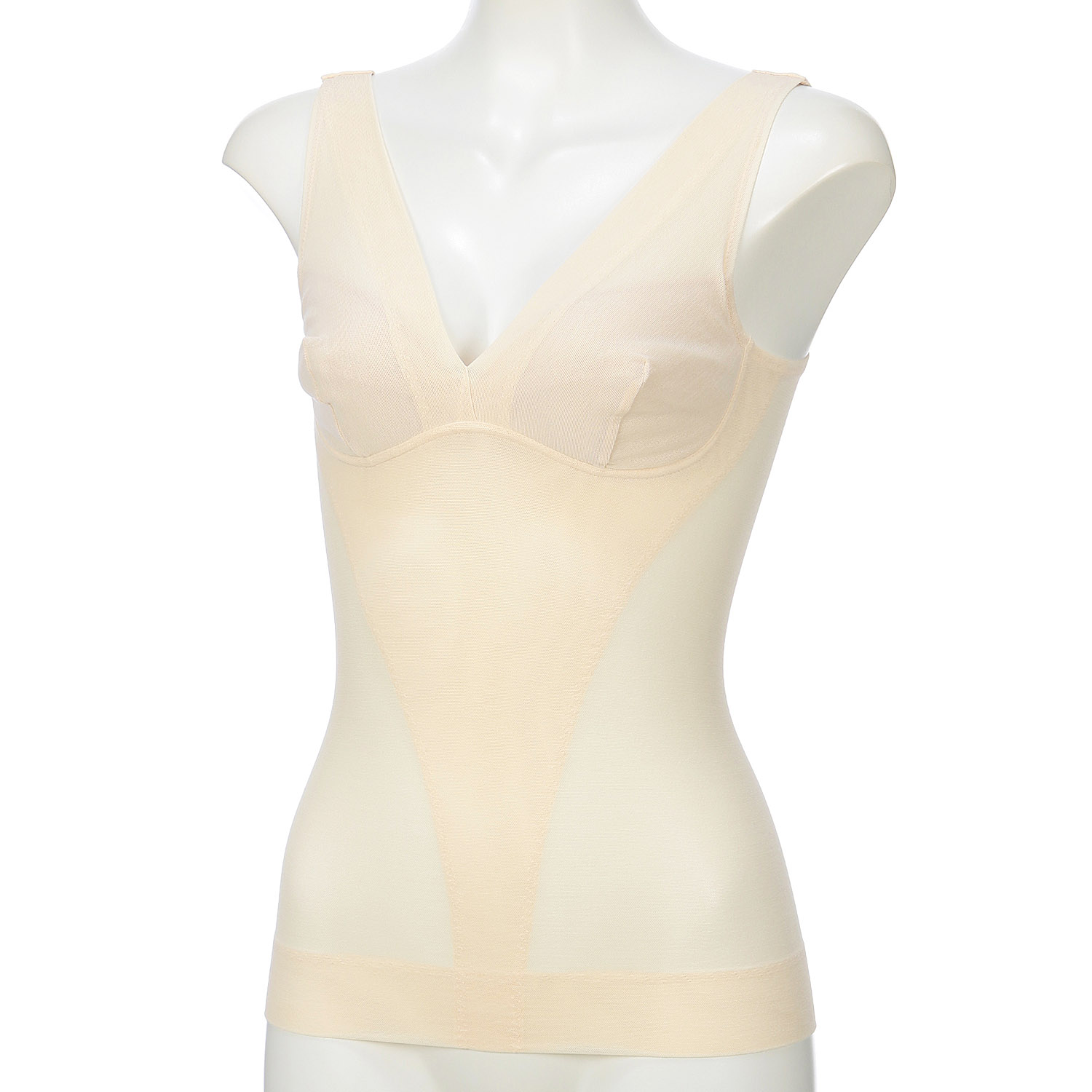 綿メッシュボディシェイパー ベージュL ジョワイユ - 画像1