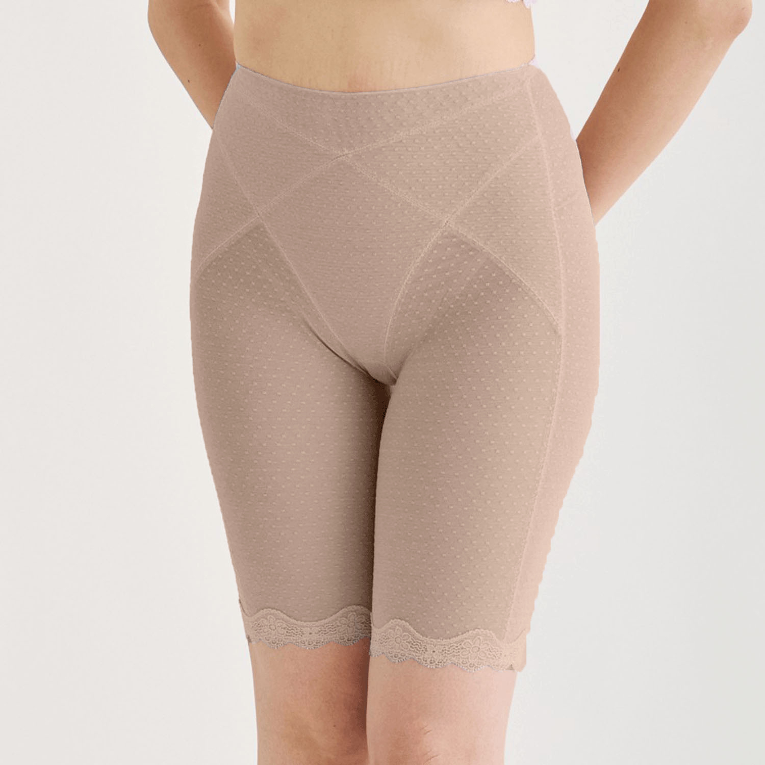 ソフトスタイレット ロングガードル モカ L - 画像1