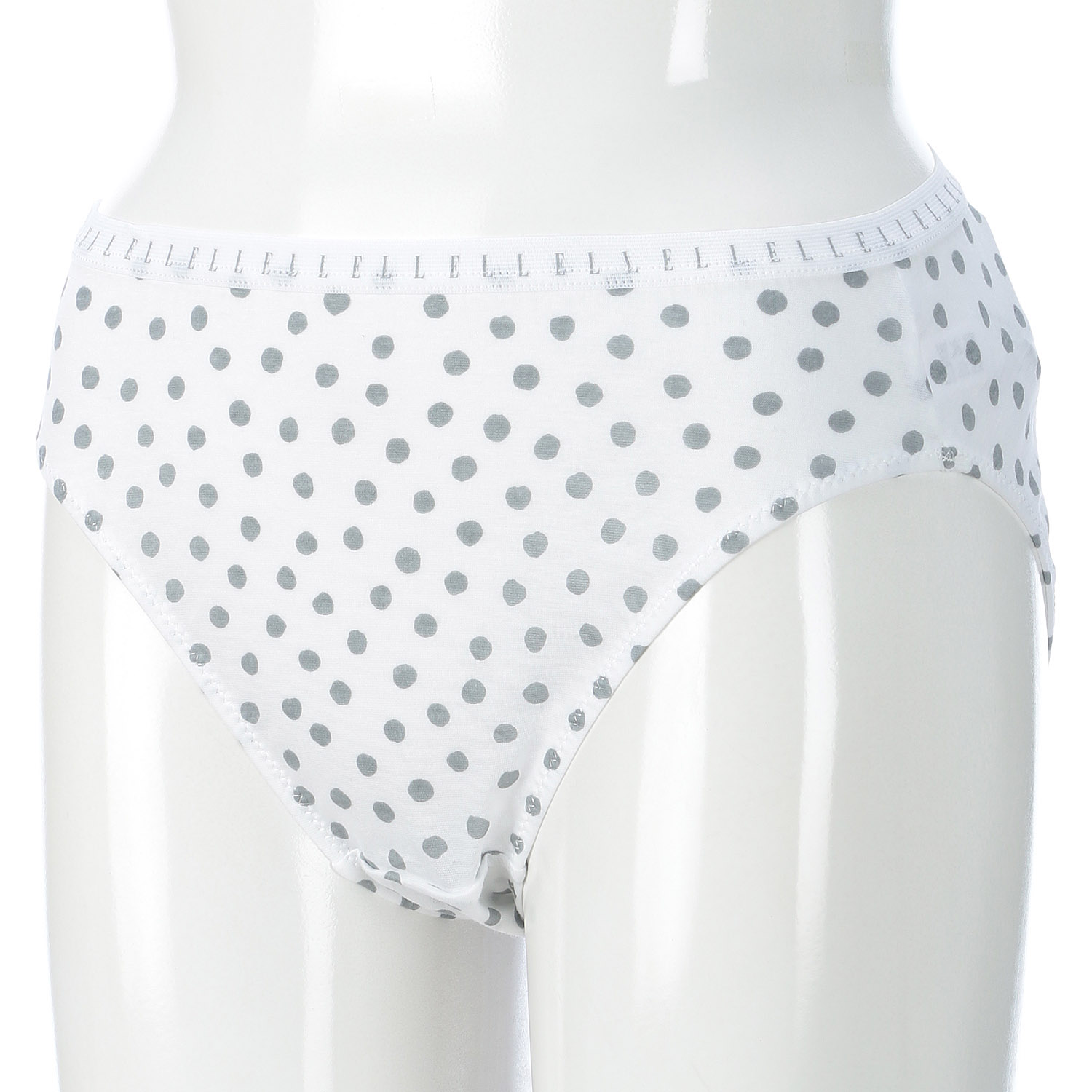 ELLE 綿天竺ドット柄 スタンダード ショーツ