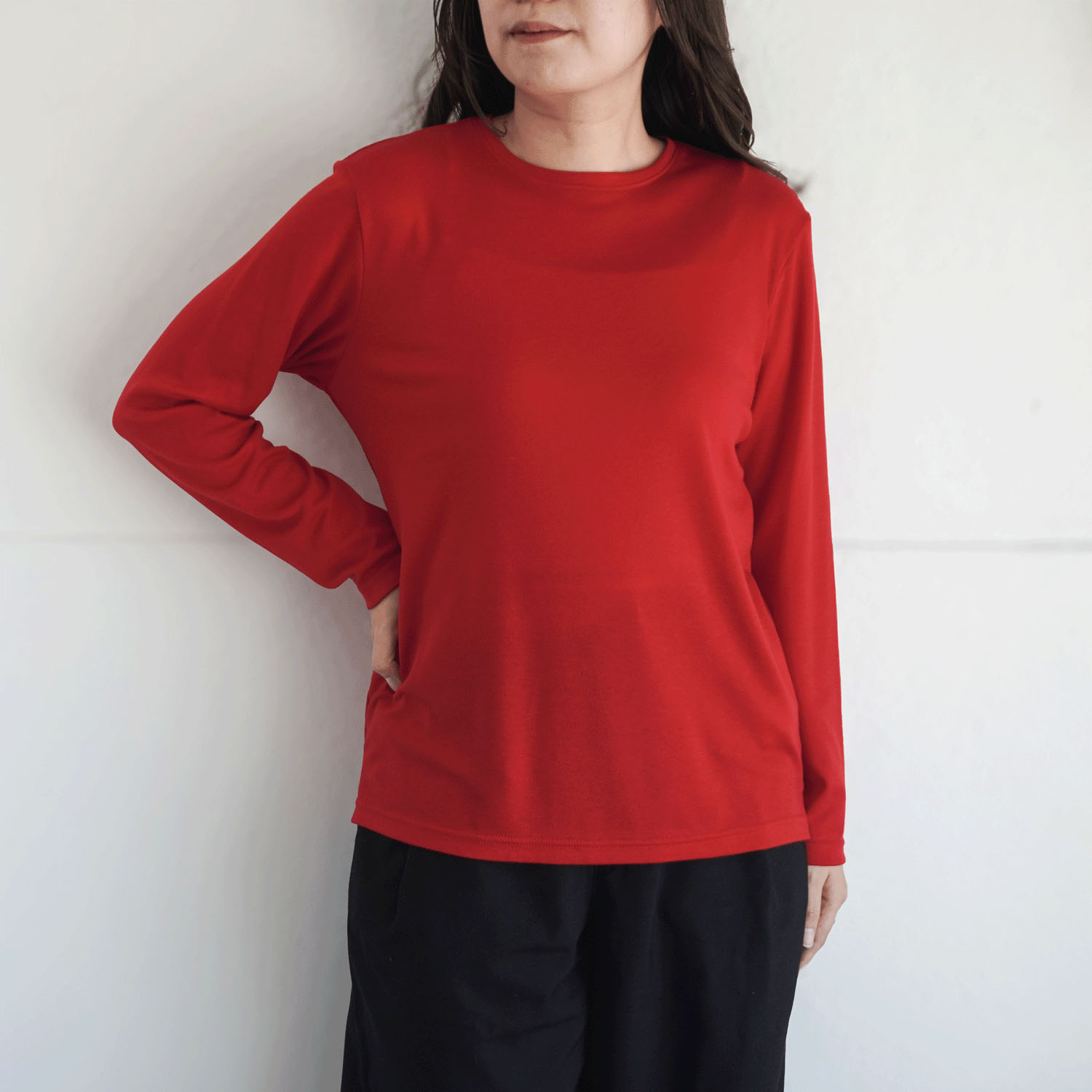 【Insta Live】ハーフミラノリブクルーネックカットソー