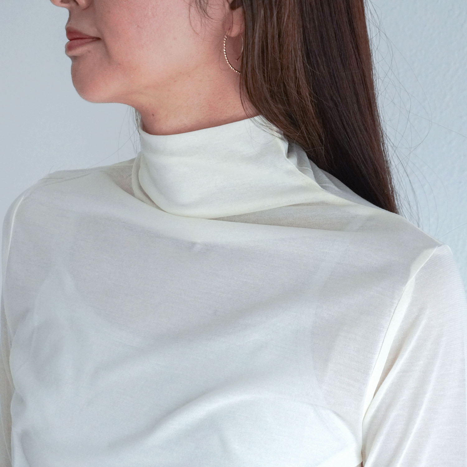 【Insta Live】スーパーソフトボトルネック長袖カットソー - 画像2