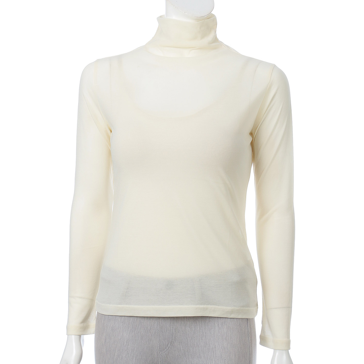 スーパーソフトボトルネック長袖カットソー - 画像1